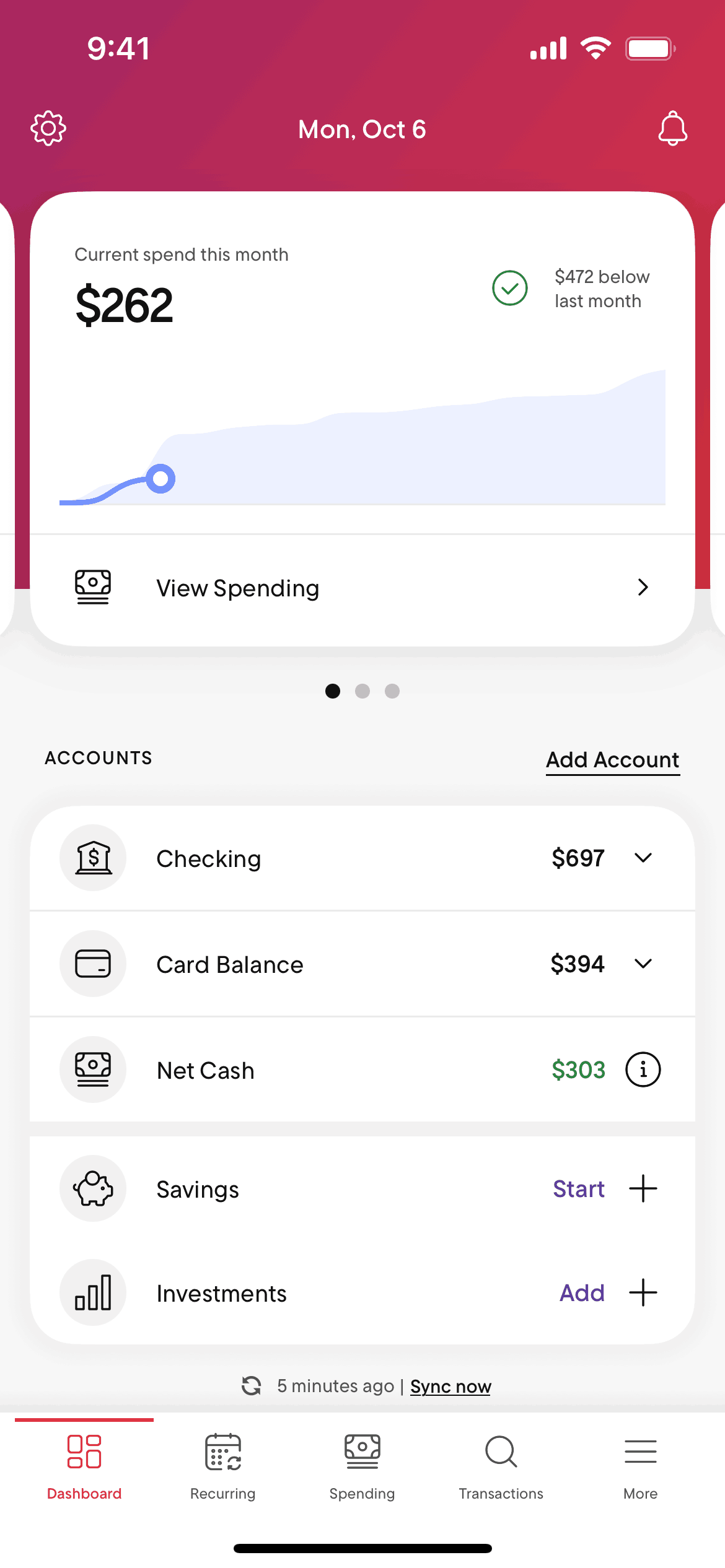 Rocket Money iOS Finance interface screenshot 3