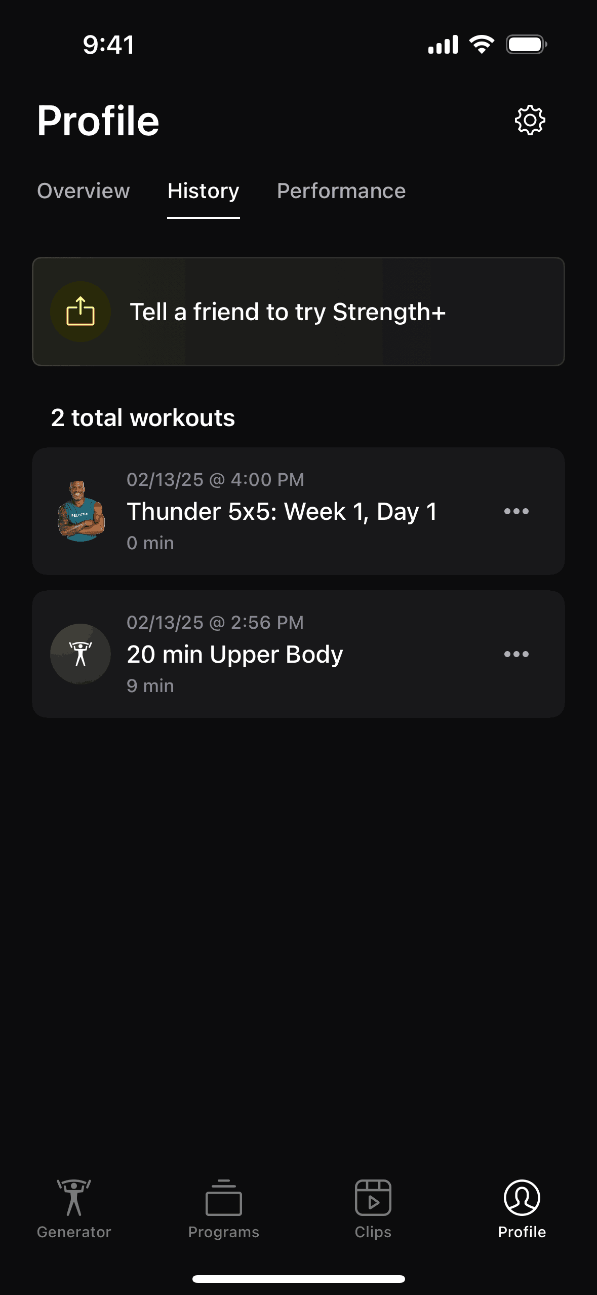 Peloton Strength+ iOS Health & Fitness interface screenshot 4