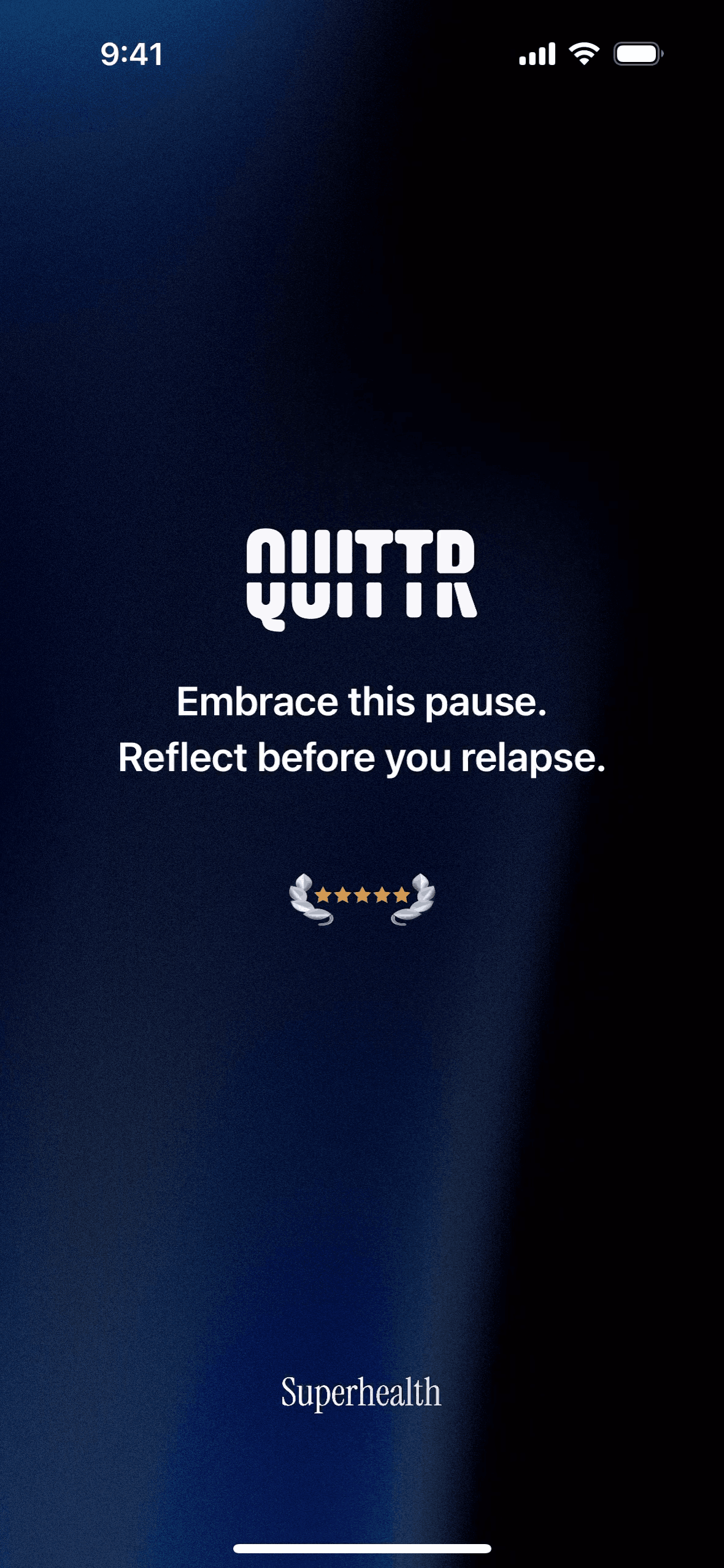 QUITTR iOS Health & Fitness interface screenshot 2