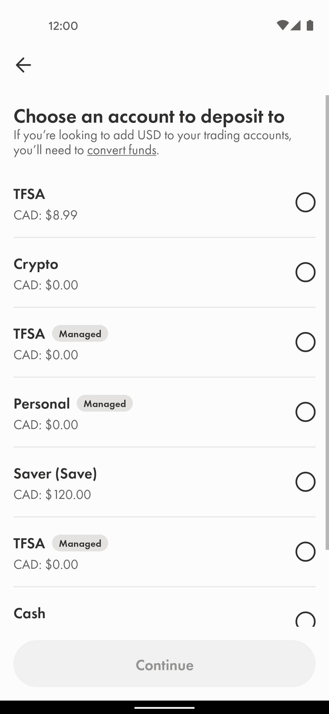 Wealthsimple Android Finance interface screenshot 22