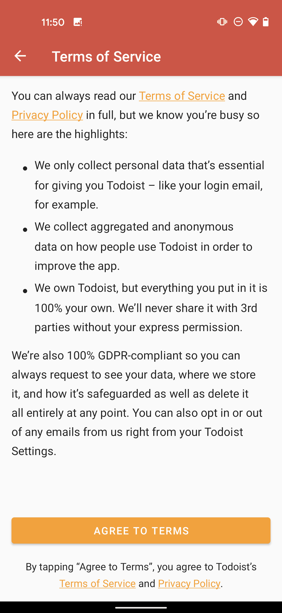 Todoist Android Collaboration interface screenshot 6