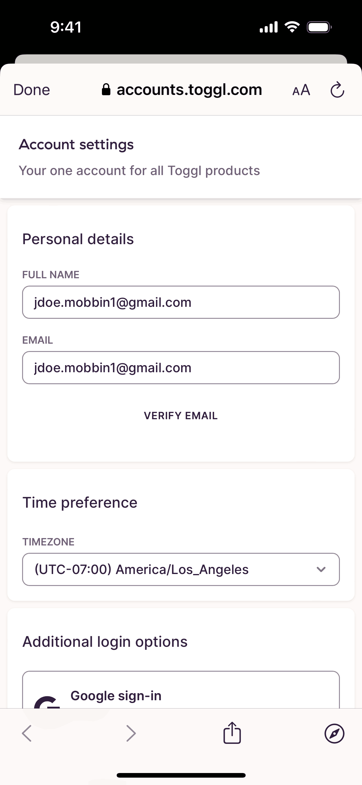 Toggl Track iOS Business interface screenshot 15
