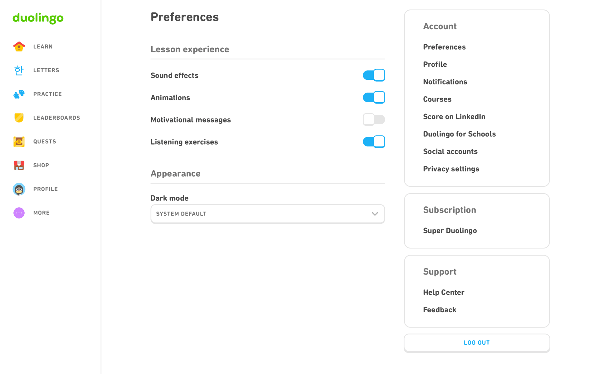 Duolingo Web Education interface screenshot 2
