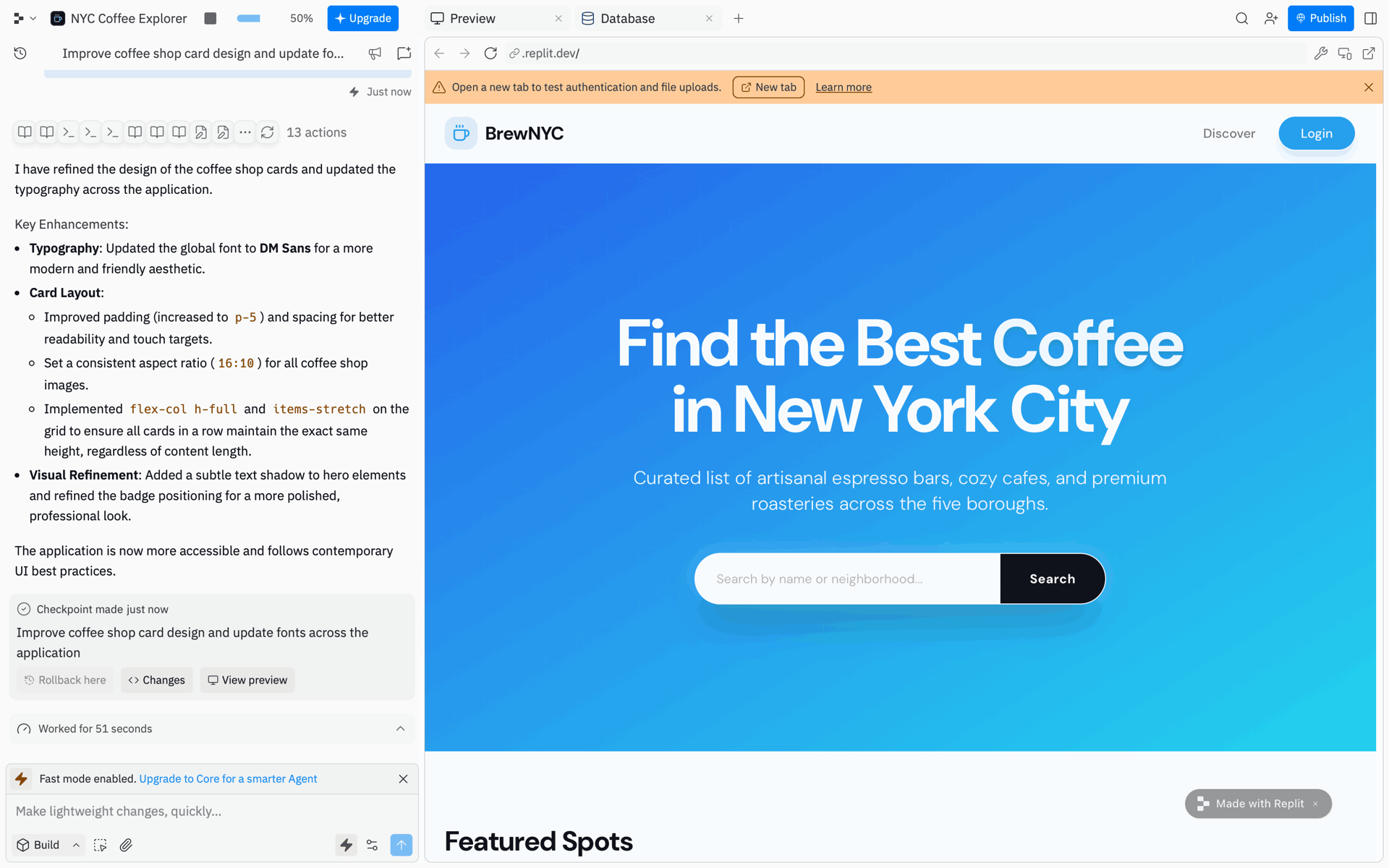 Replit Web AI interface screenshot 3
