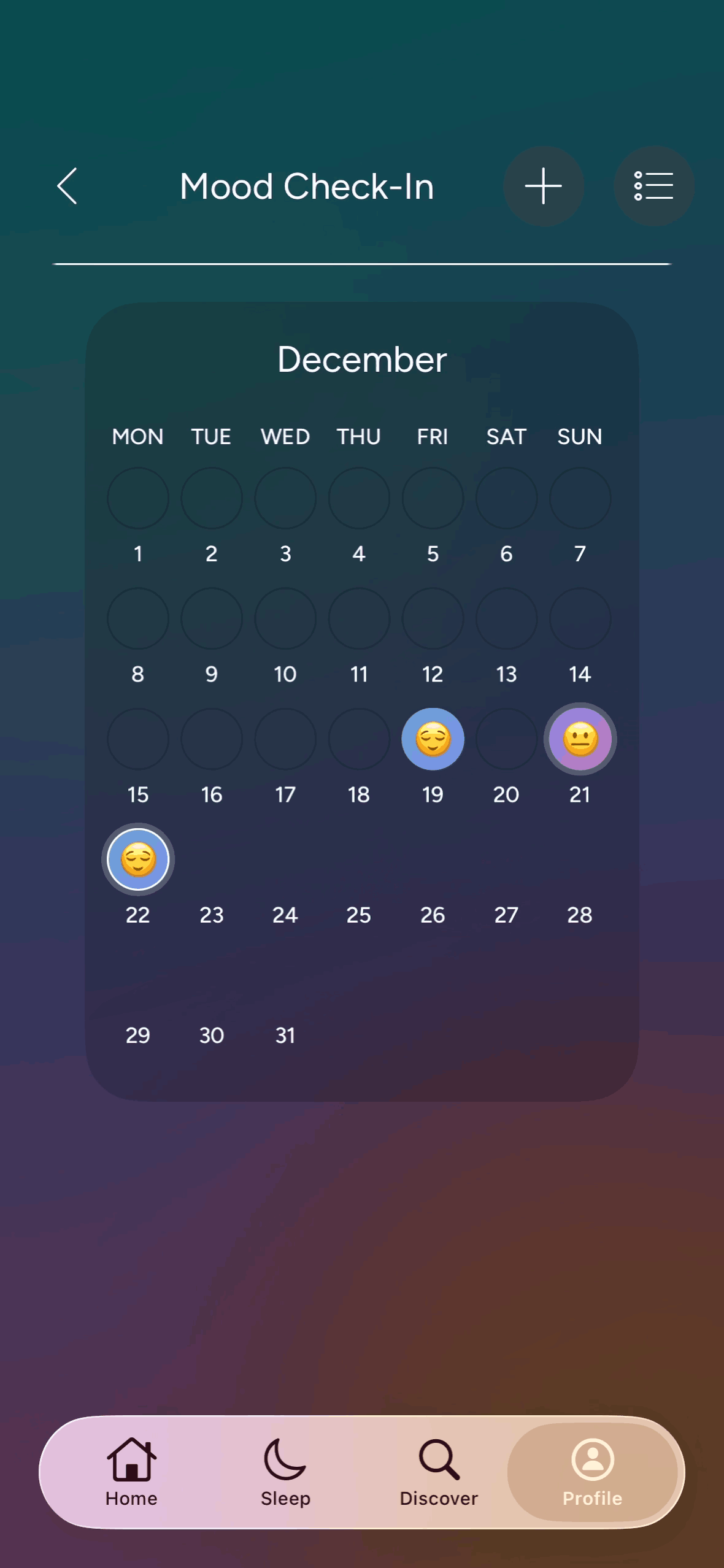 Calm iOS Health & Fitness interface screenshot 4