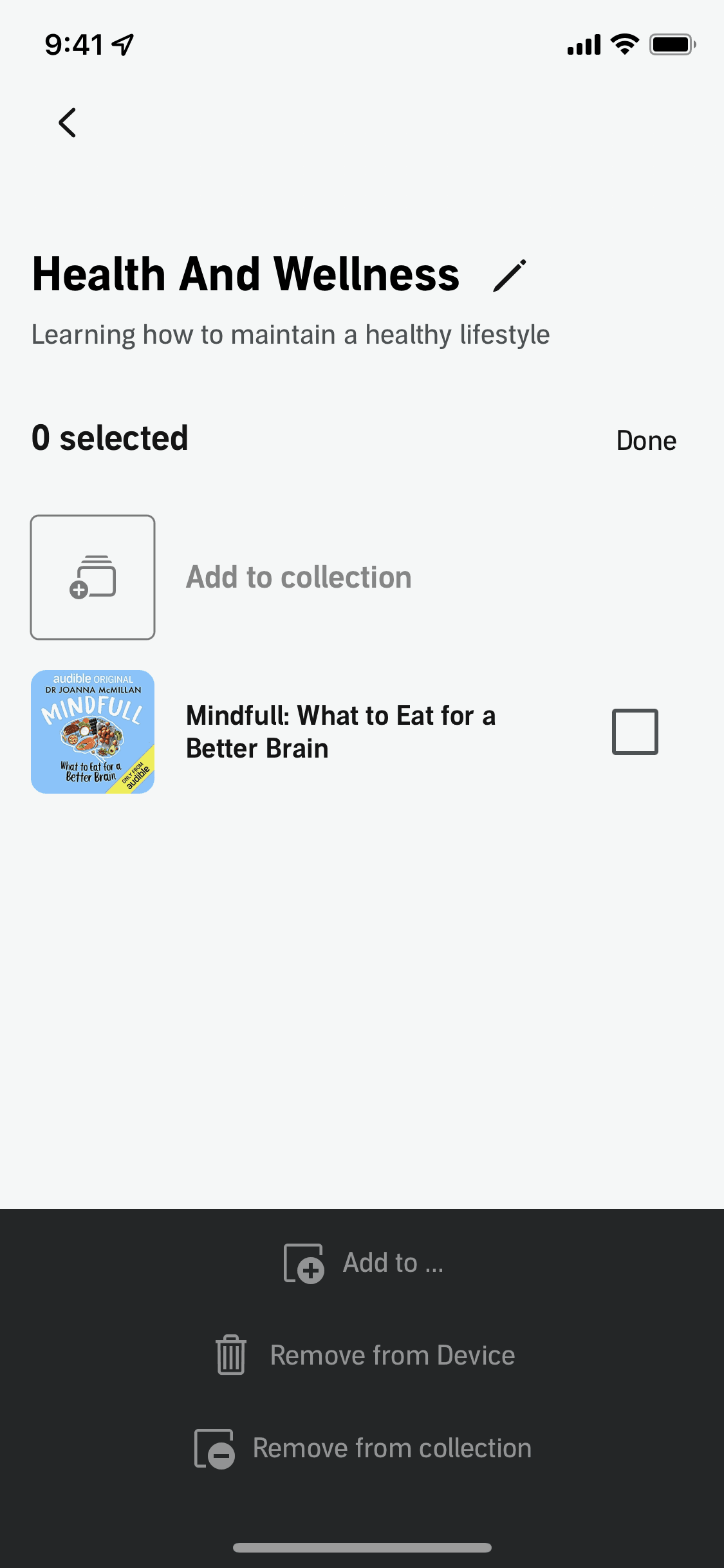 Audible iOS Entertainment interface screenshot 21
