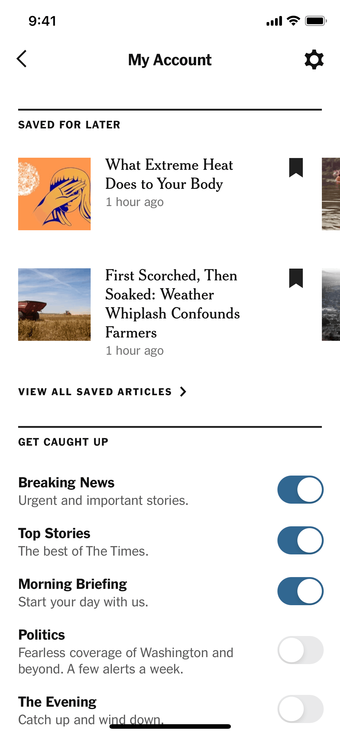 The New York Times iOS News interface screenshot 7