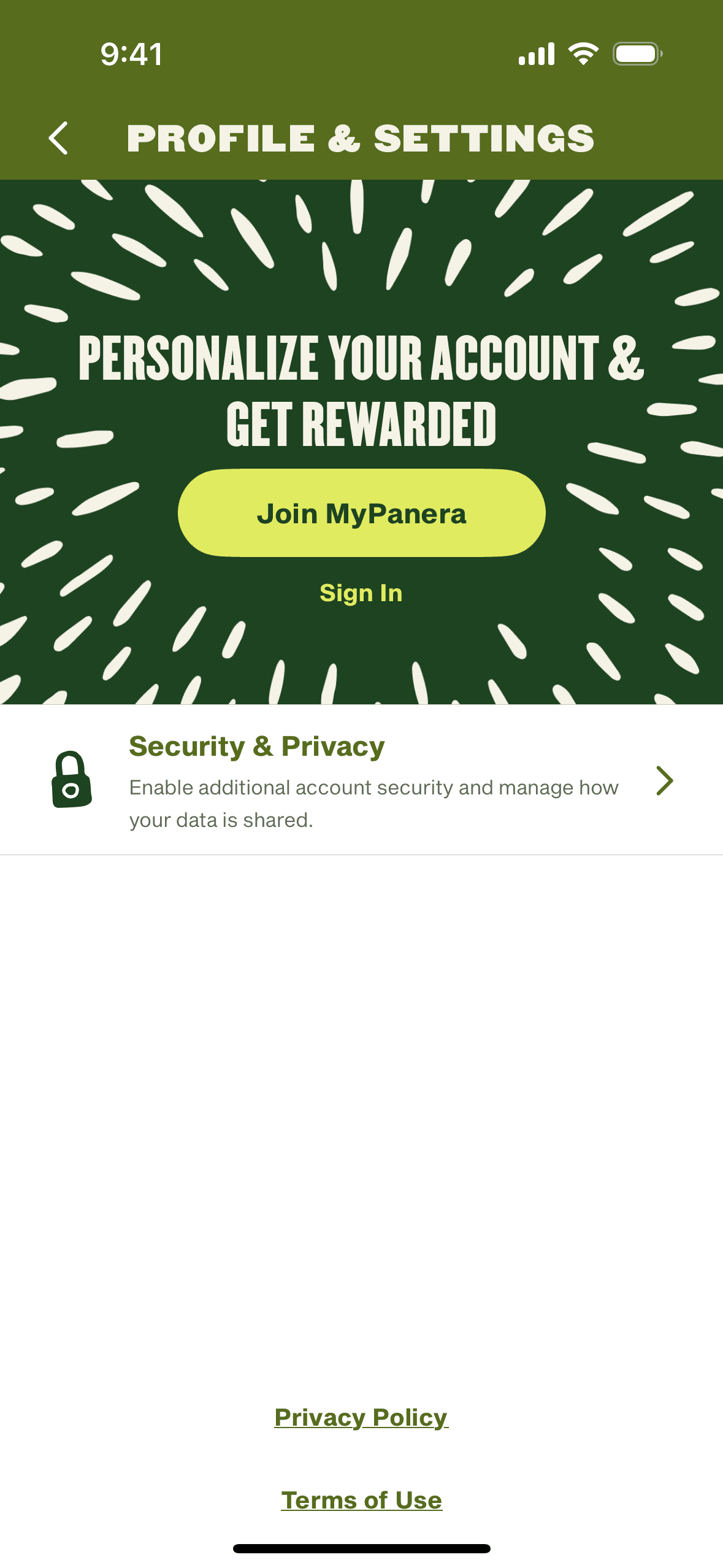 Panera Bread iOS Food & Drink interface screenshot 20