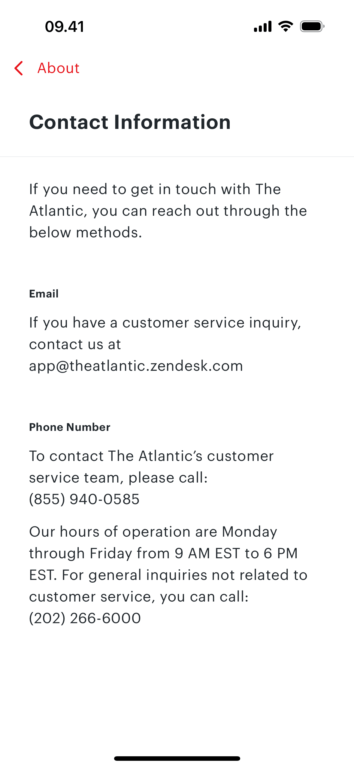 The Atlantic Magazine iOS News interface screenshot 4