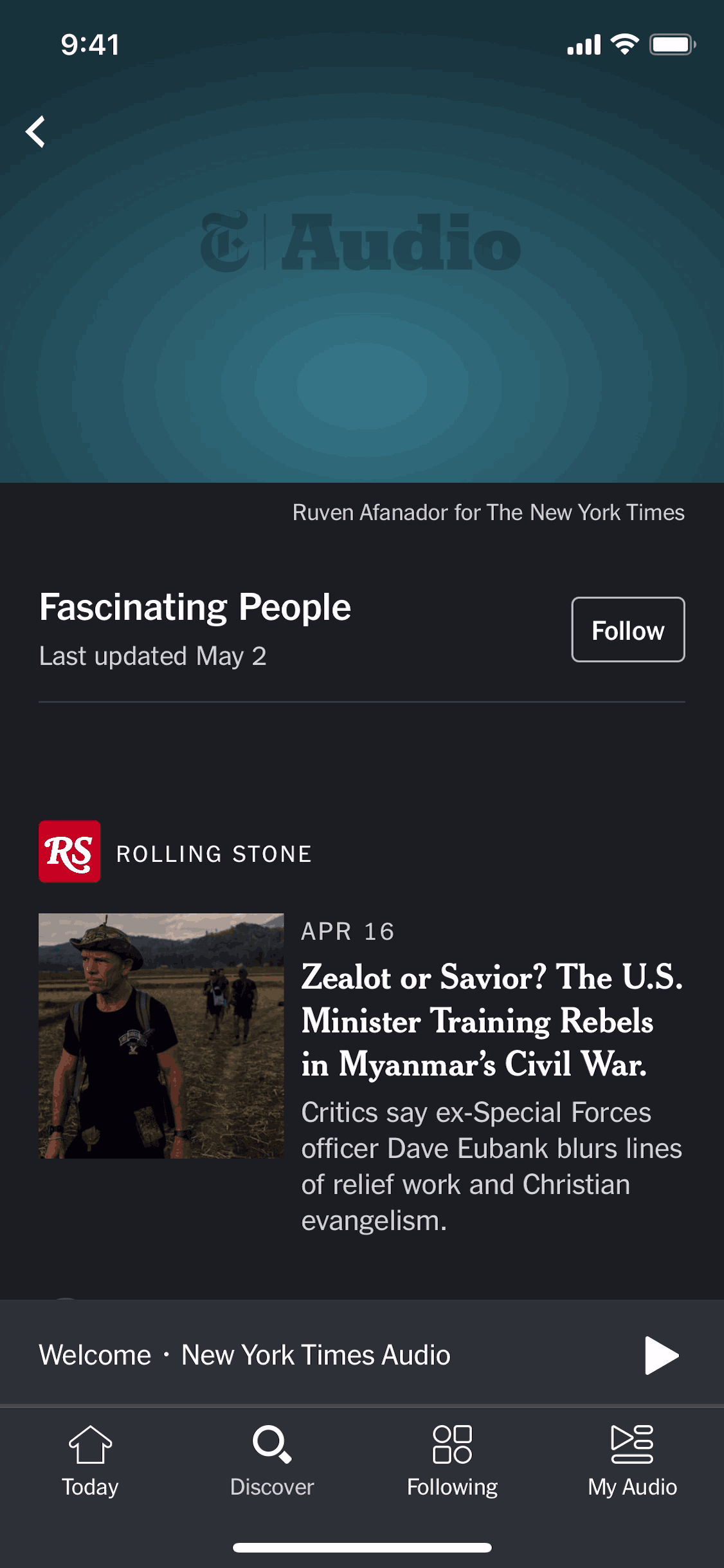 NYT Audio iOS Music & Audio interface screenshot 18