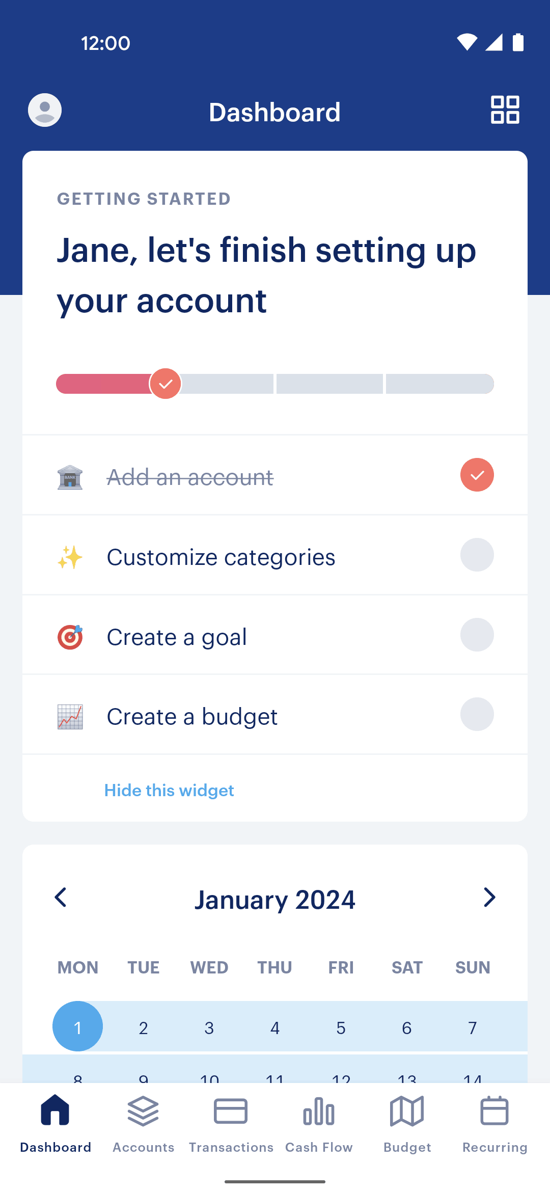 Monarch Android Finance interface screenshot 2