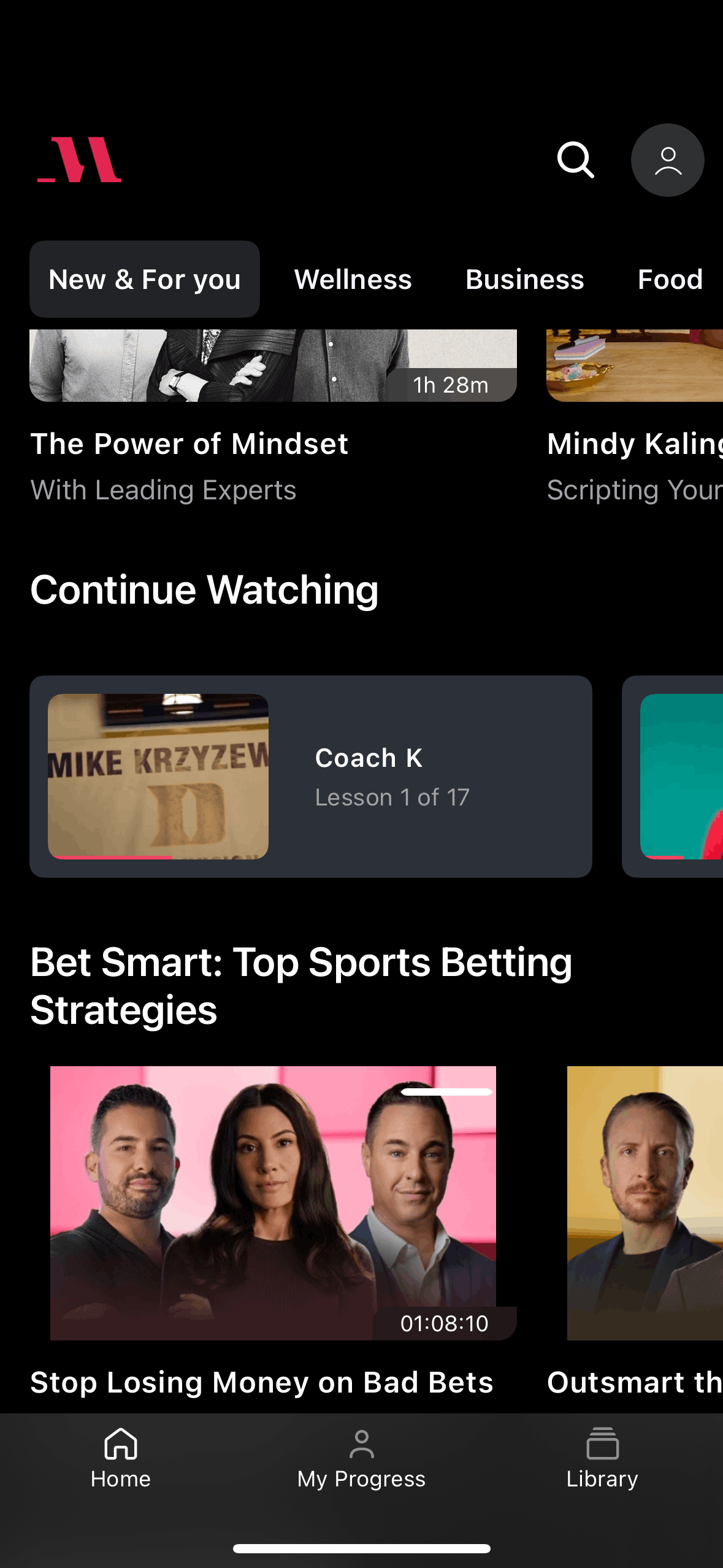 MasterClass iOS Education interface screenshot 4