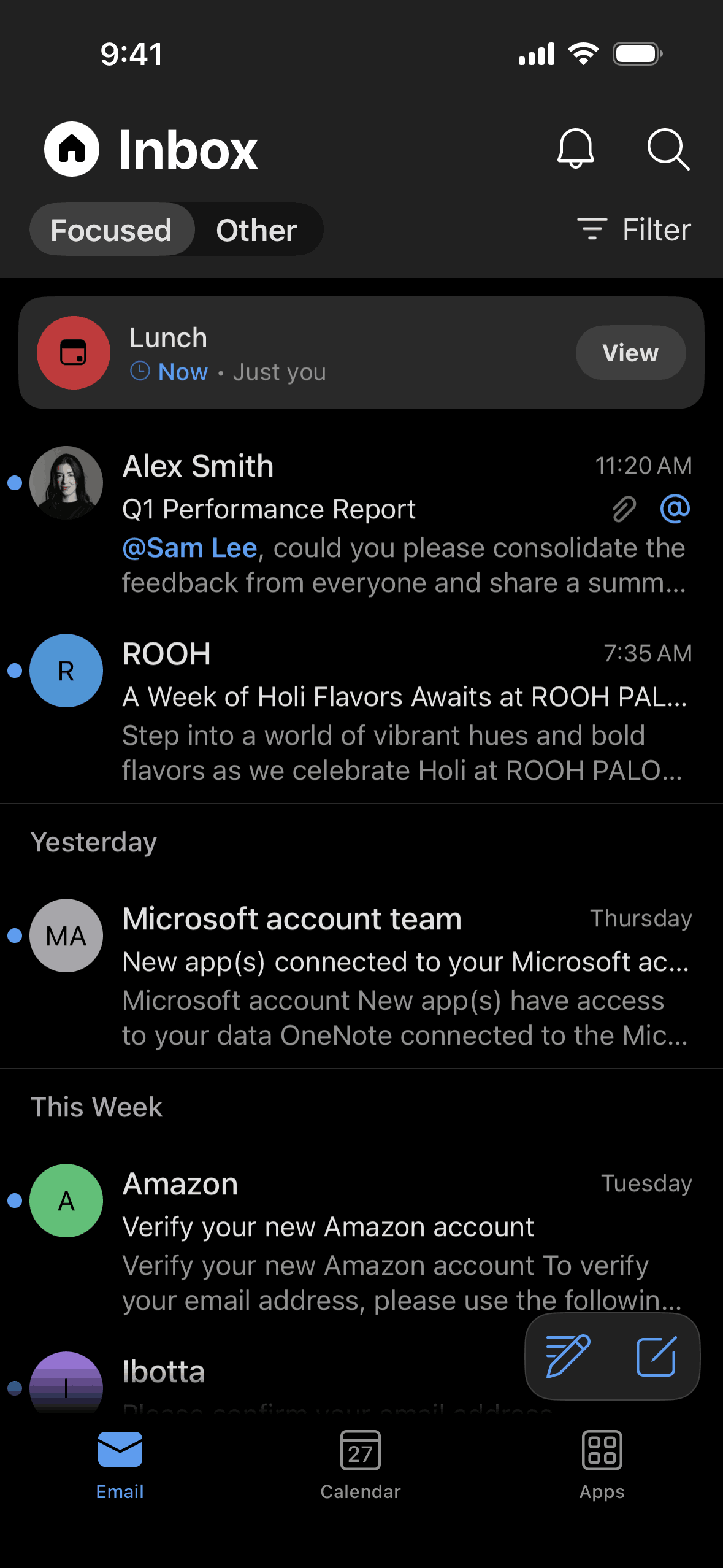 Secure email, calendar & files
