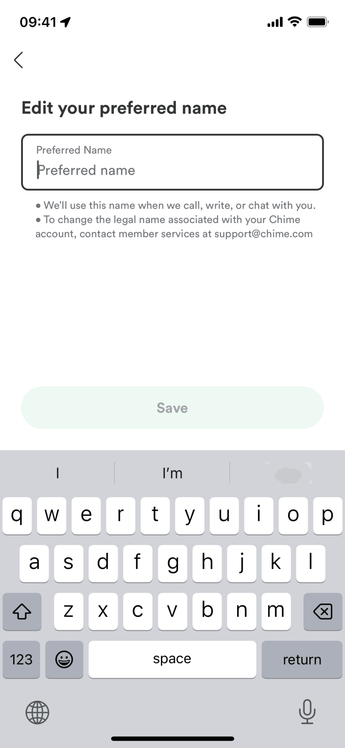 Chime iOS Finance interface screenshot 9