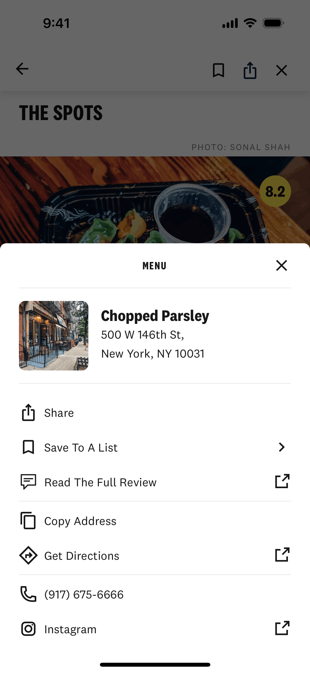 The Infatuation iOS Food & Drink interface screenshot 17