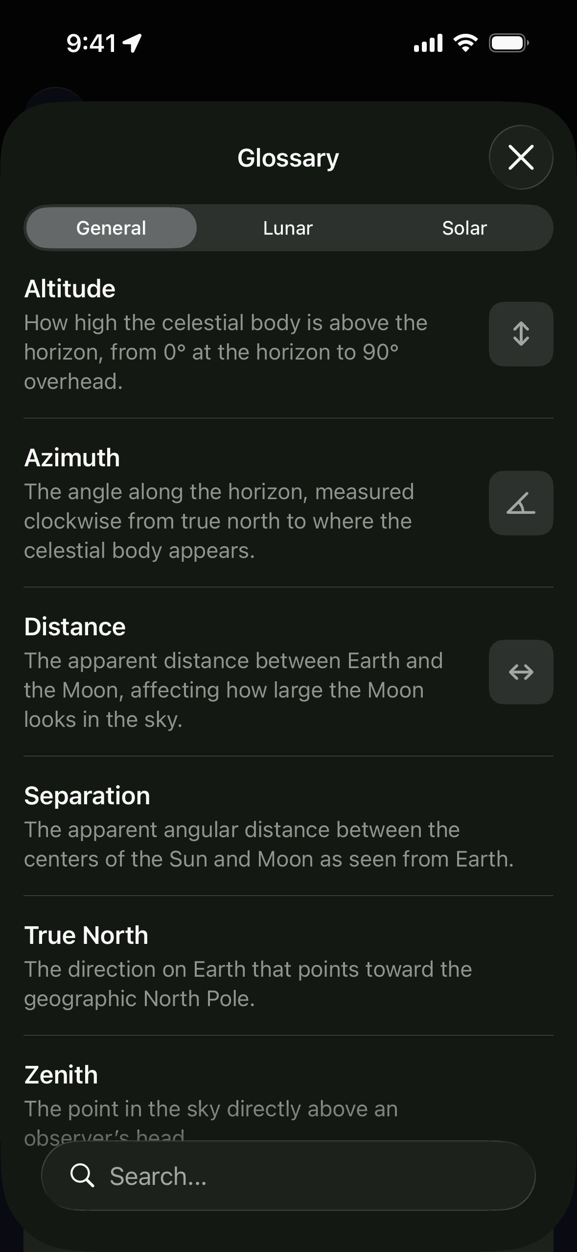 Moonlitt iOS night interface screenshot 19