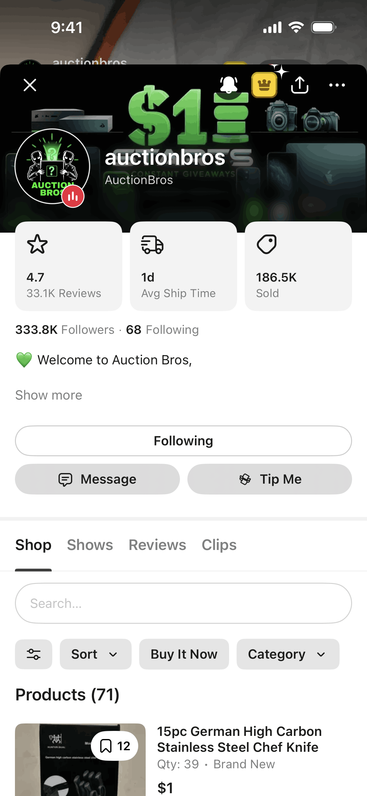 Whatnot iOS Shopping interface screenshot 21