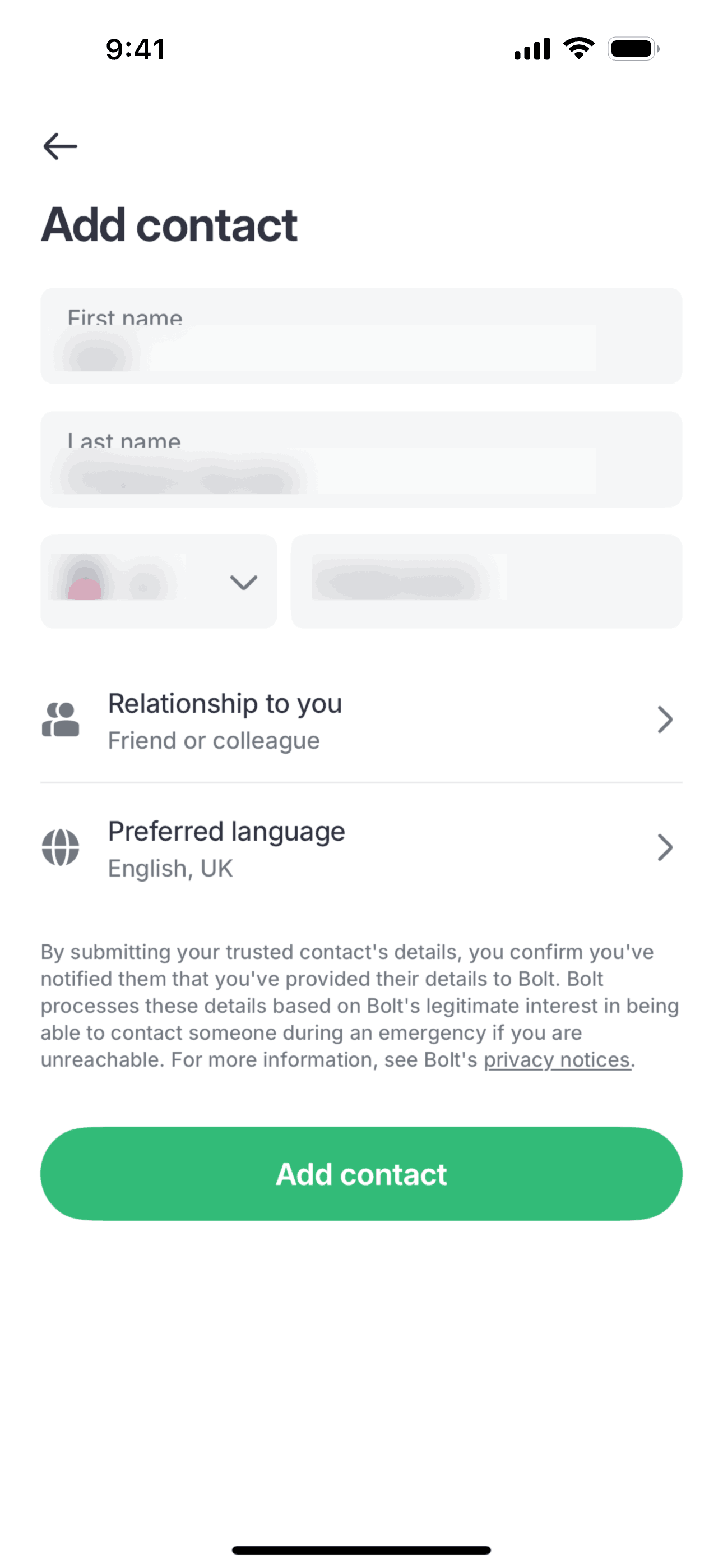 Bolt iOS Travel & Transportation interface screenshot 4