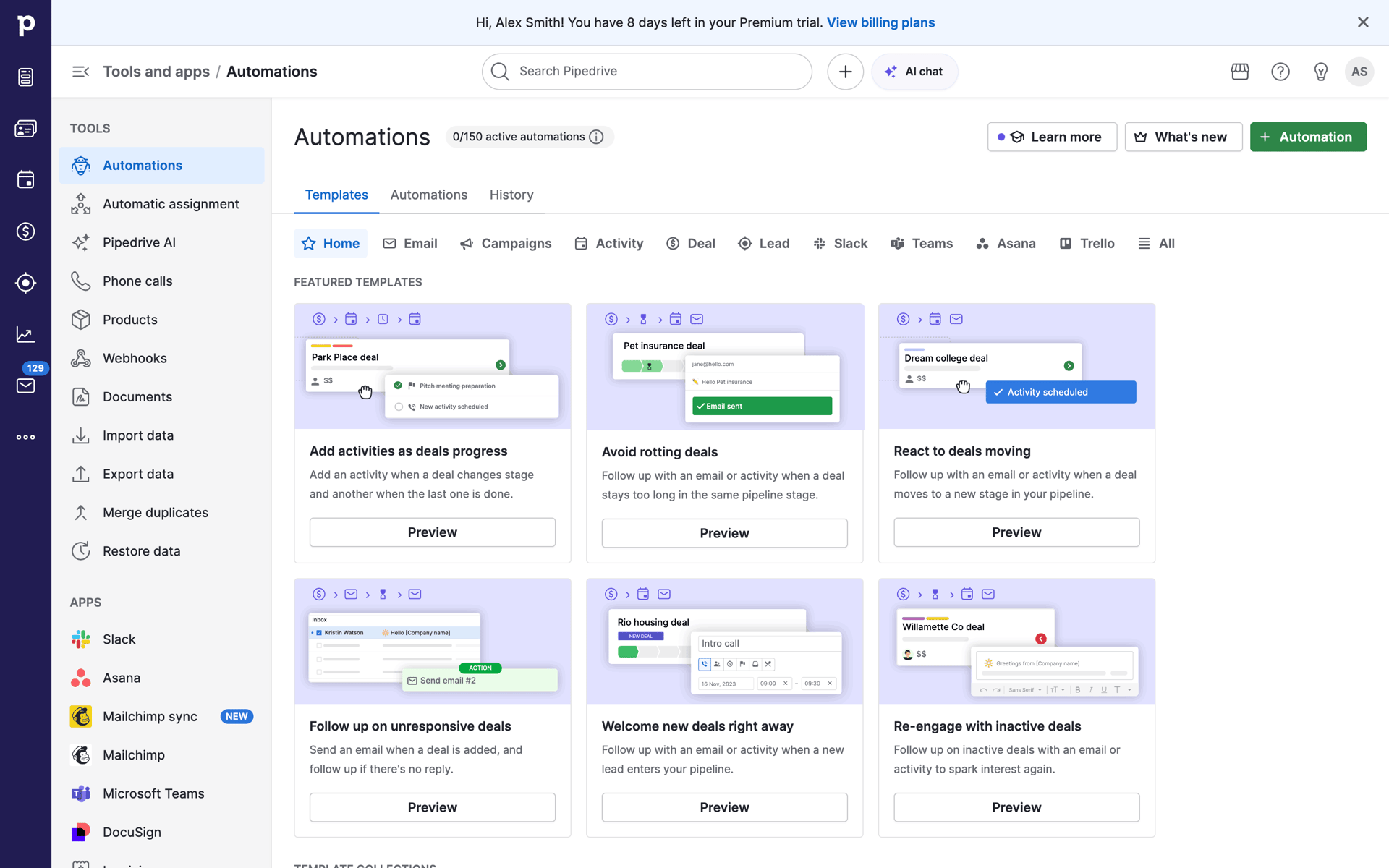 Pipedrive Web CRM interface screenshot 1