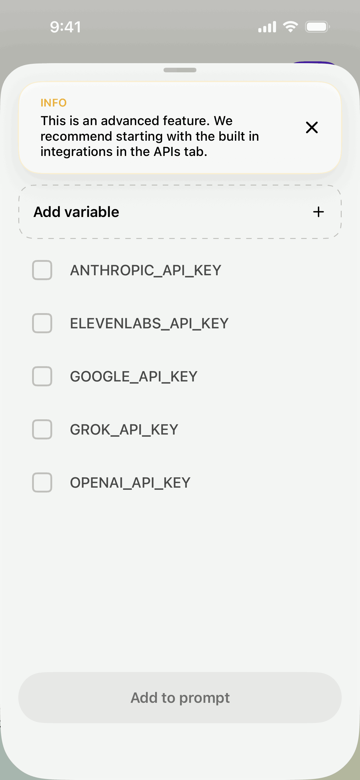 Vibecode iOS Developer Tools interface screenshot 20