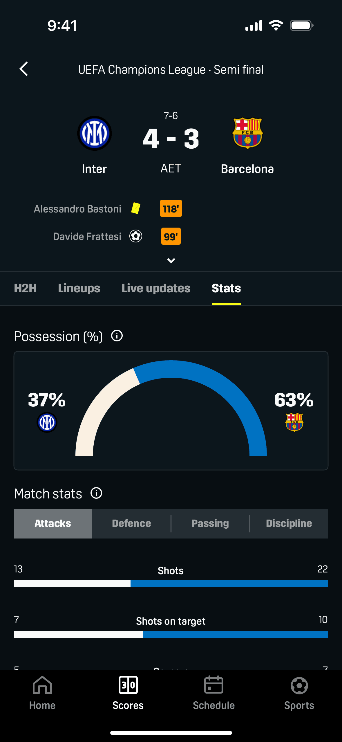 DAZN iOS Sports interface screenshot 3