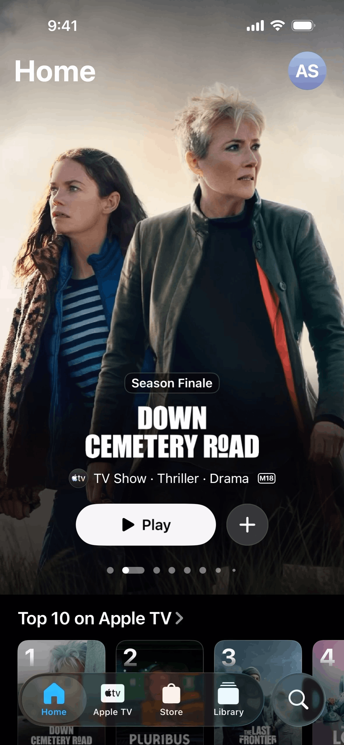 Apple TV iOS Entertainment interface screenshot 1