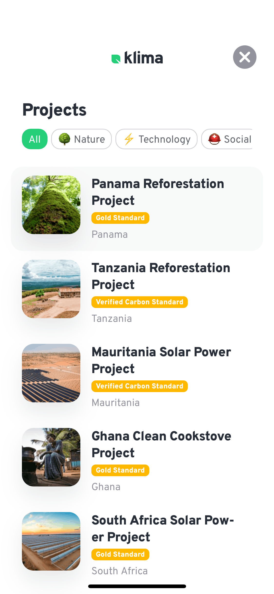 Klima iOS Lifestyle interface screenshot 1