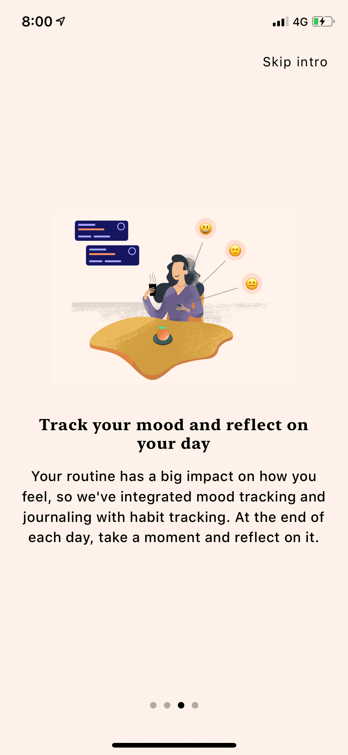 Tangerine iOS Health & Fitness interface screenshot 4