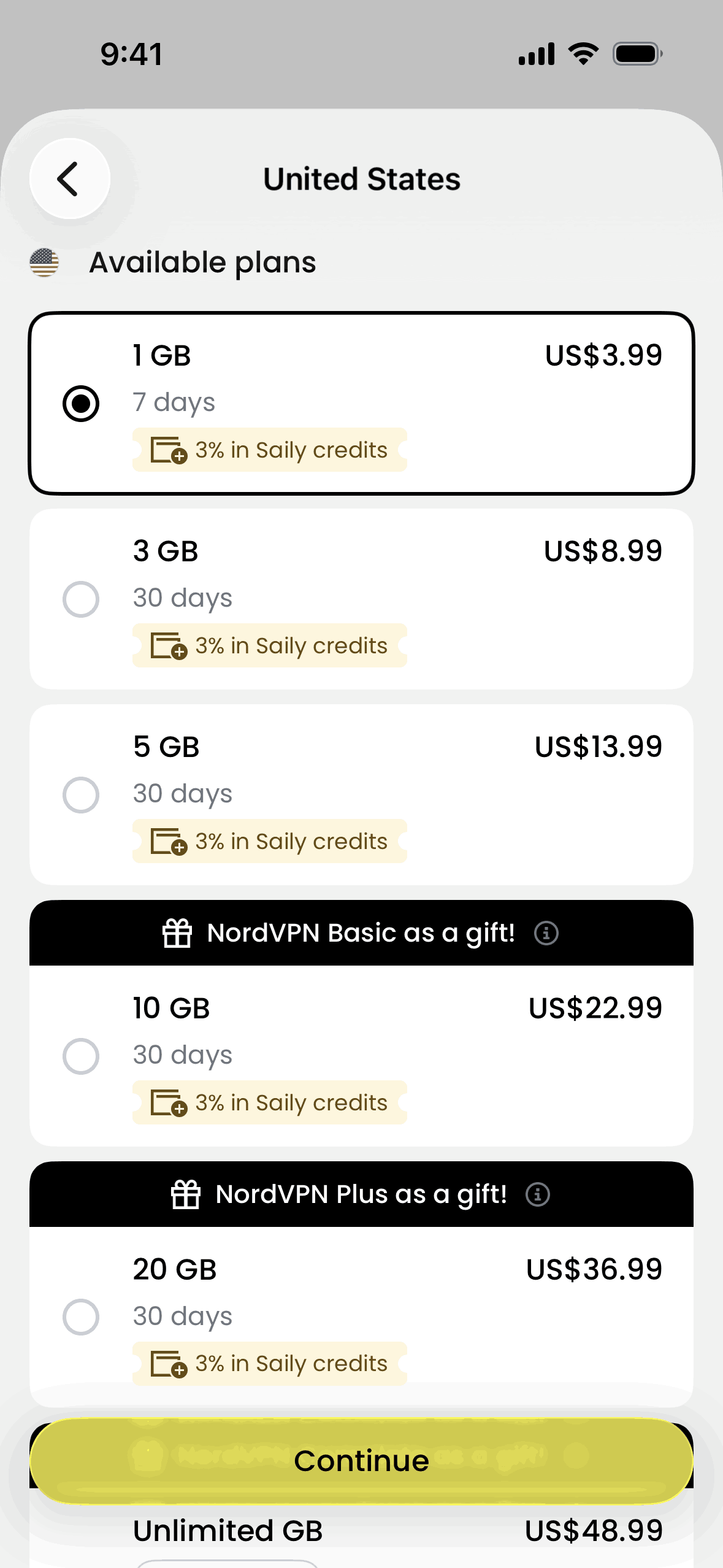 Saily iOS Travel & Transportation interface screenshot 20
