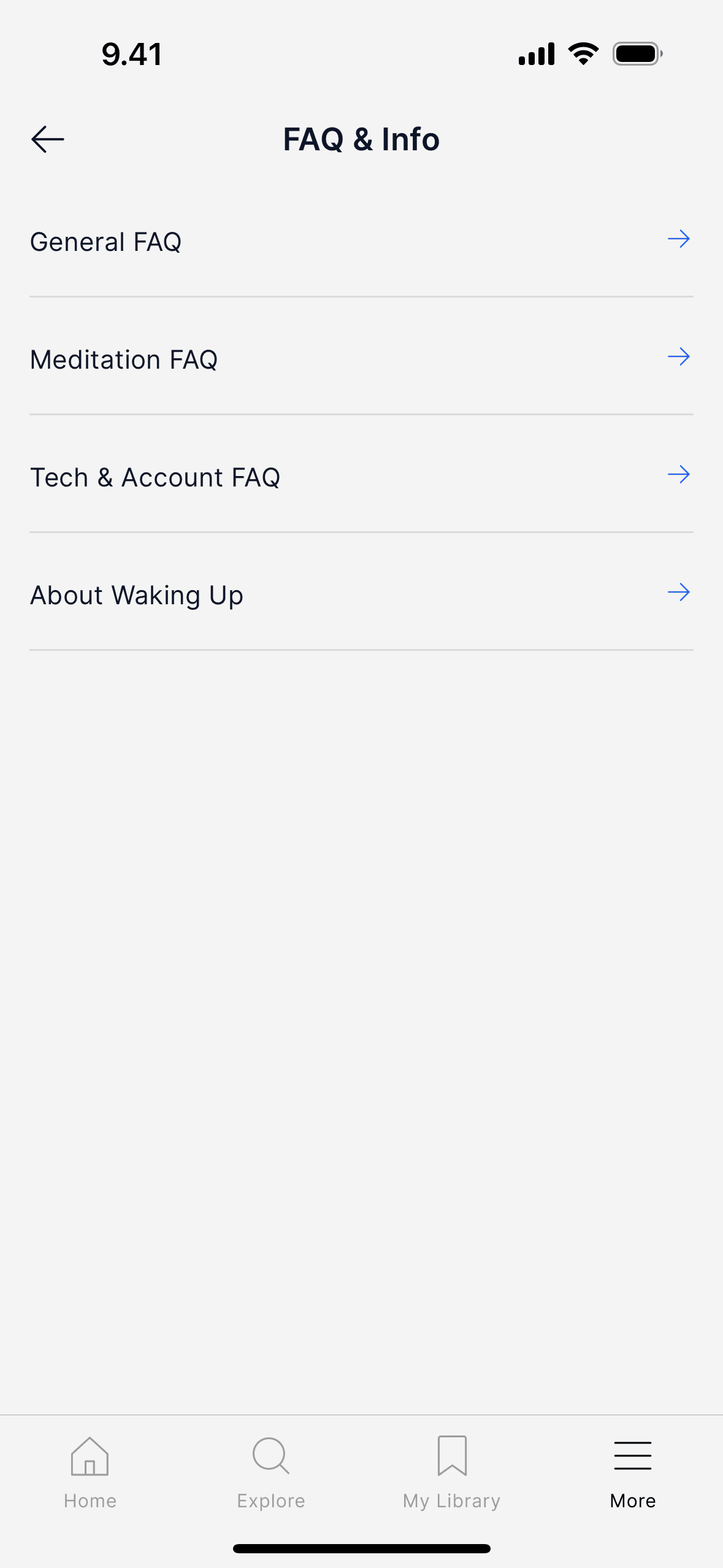 Waking Up iOS Health & Fitness interface screenshot 5