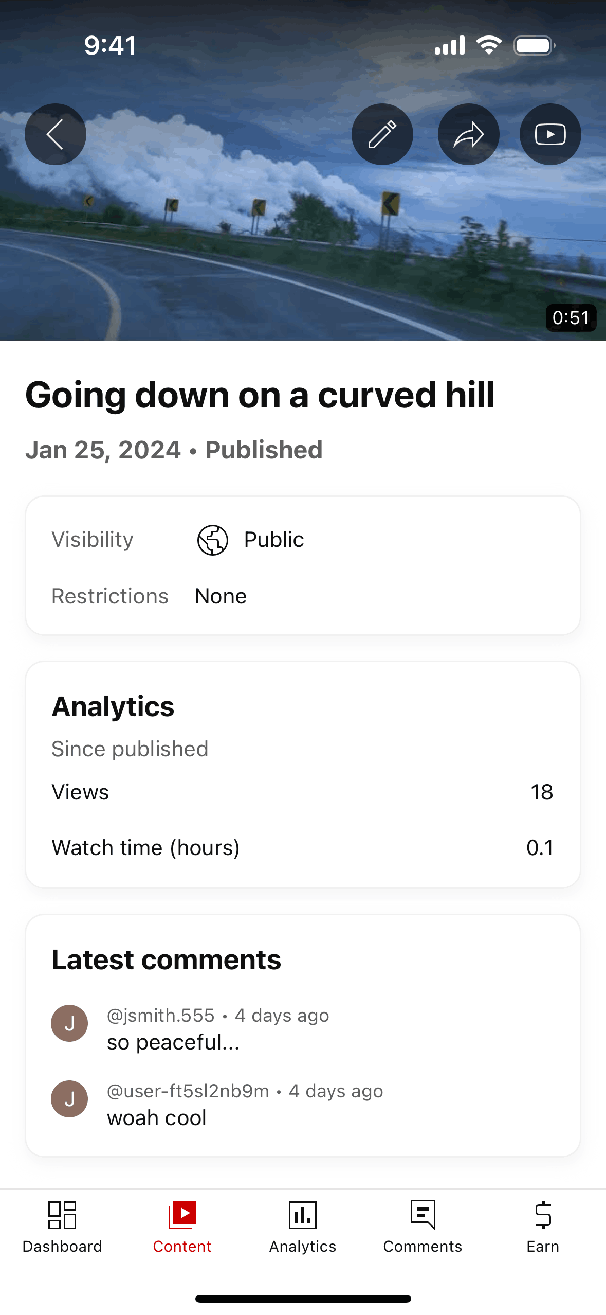 YouTube Studio iOS Photo & Video interface screenshot 4