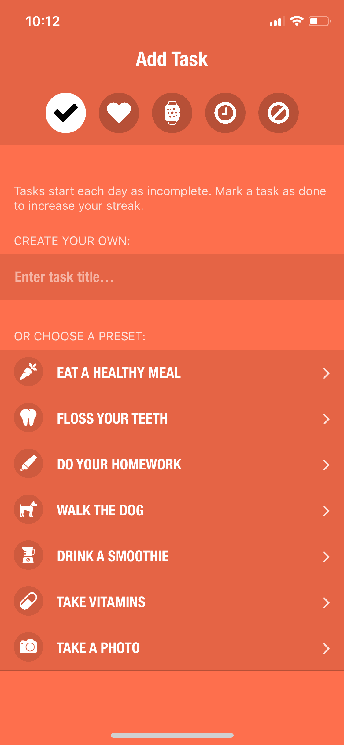 Streaks iOS Productivity interface screenshot 7