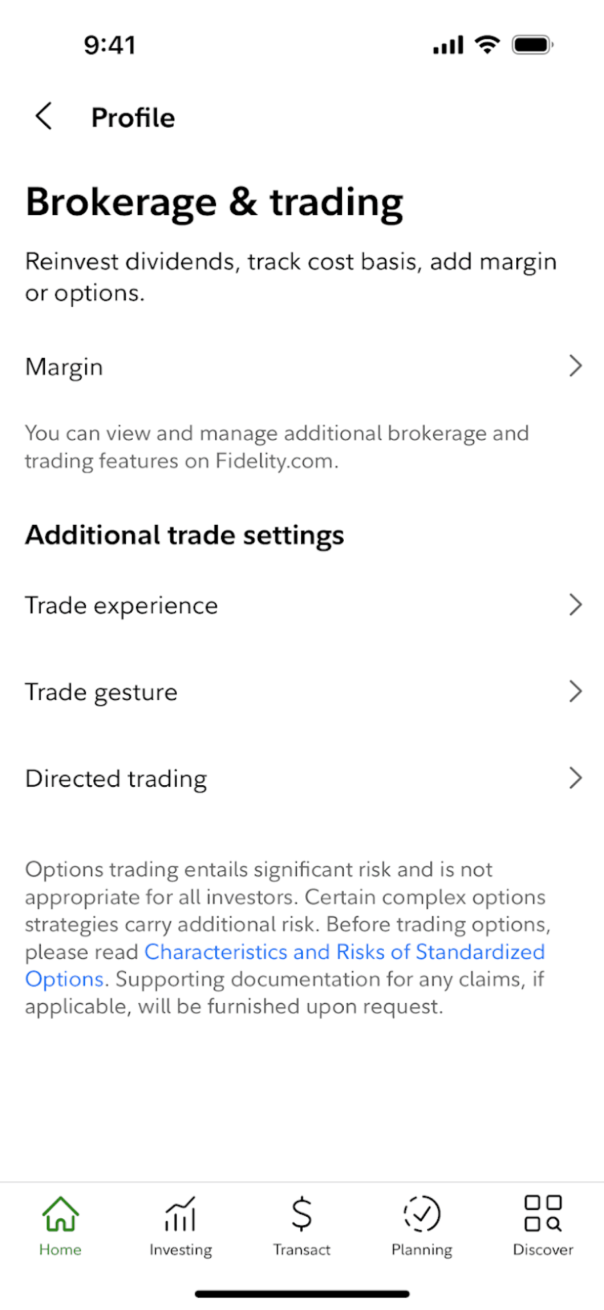 Fidelity iOS Finance interface screenshot 23