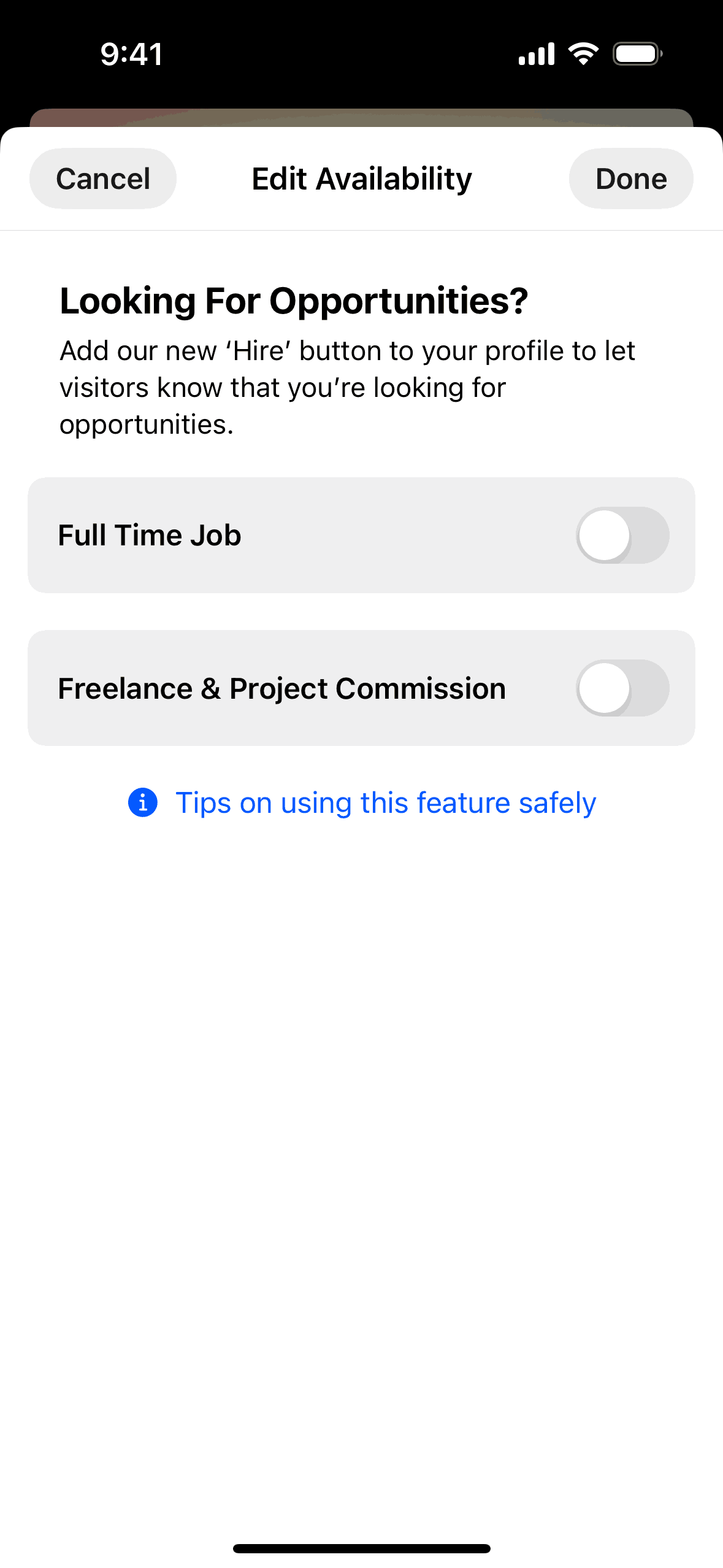Behance iOS Social Networking interface screenshot 12