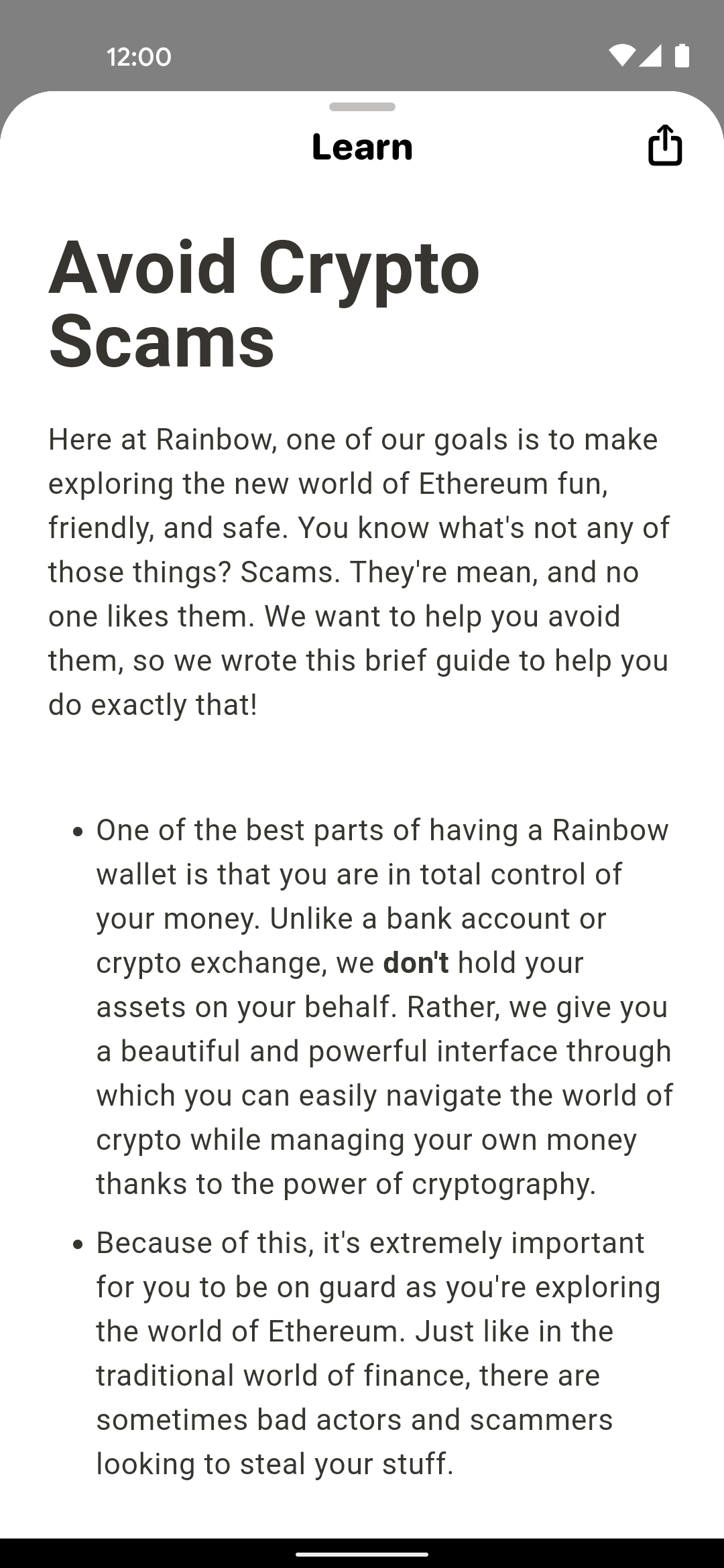 Rainbow Android Finance interface screenshot 21