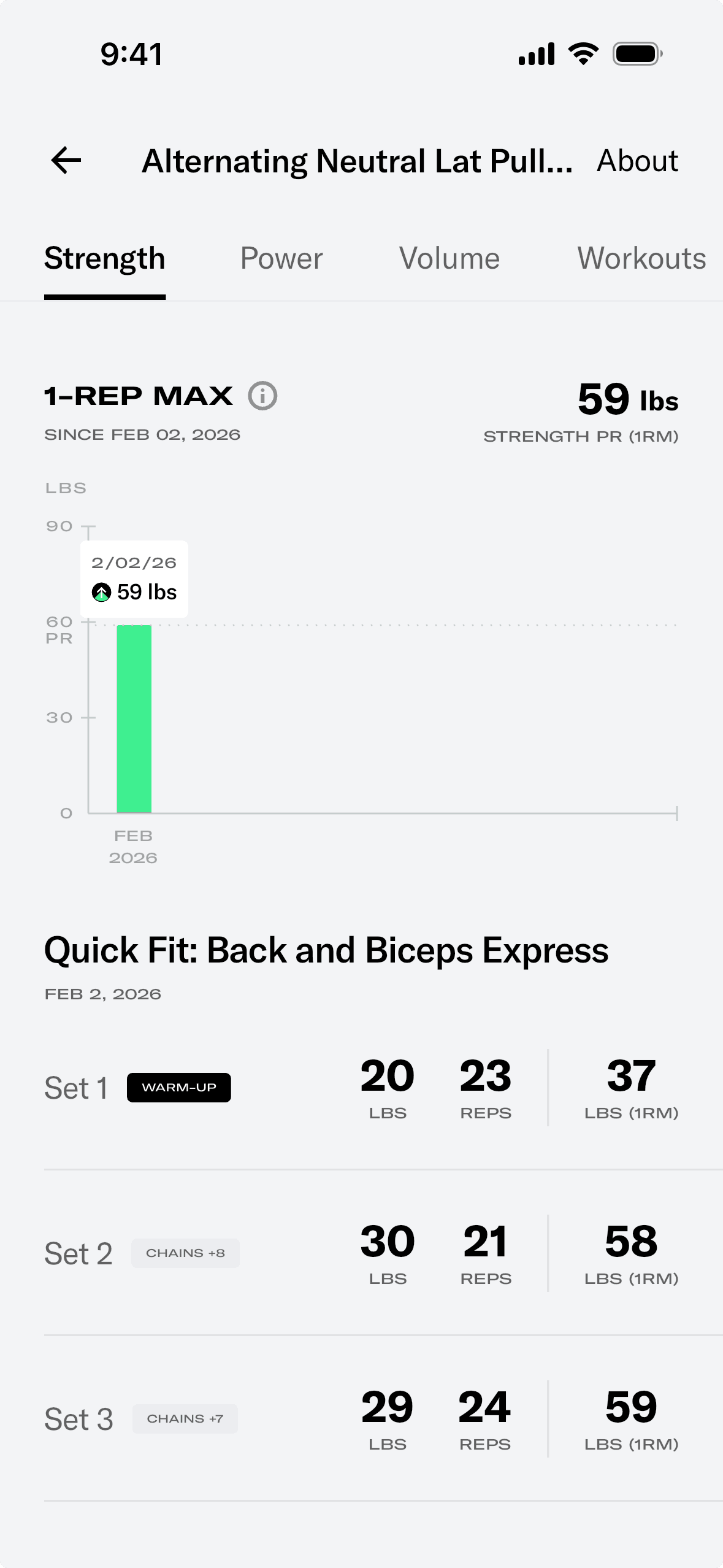 Tonal iOS strength training interface screenshot 10