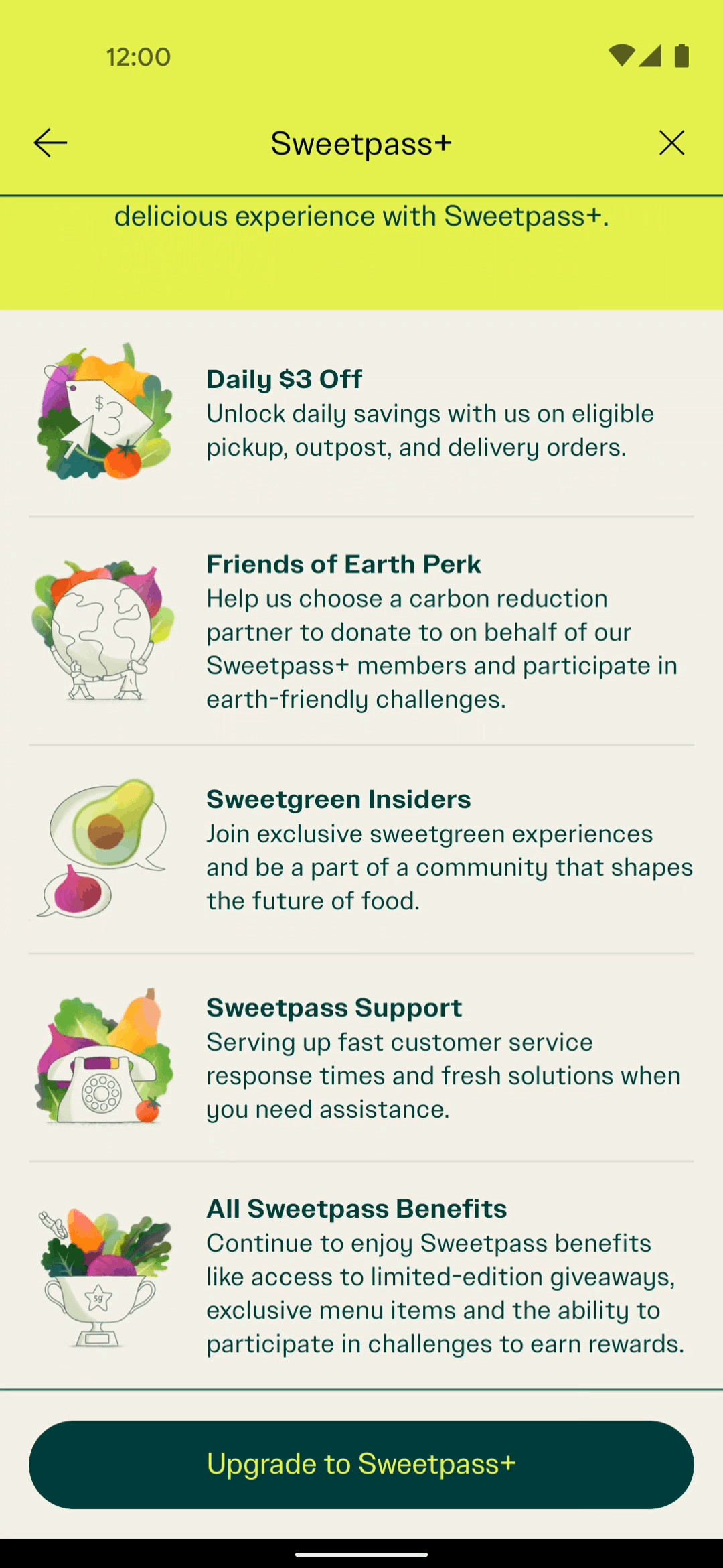 sweetgreen Android Food & Drink interface screenshot 23