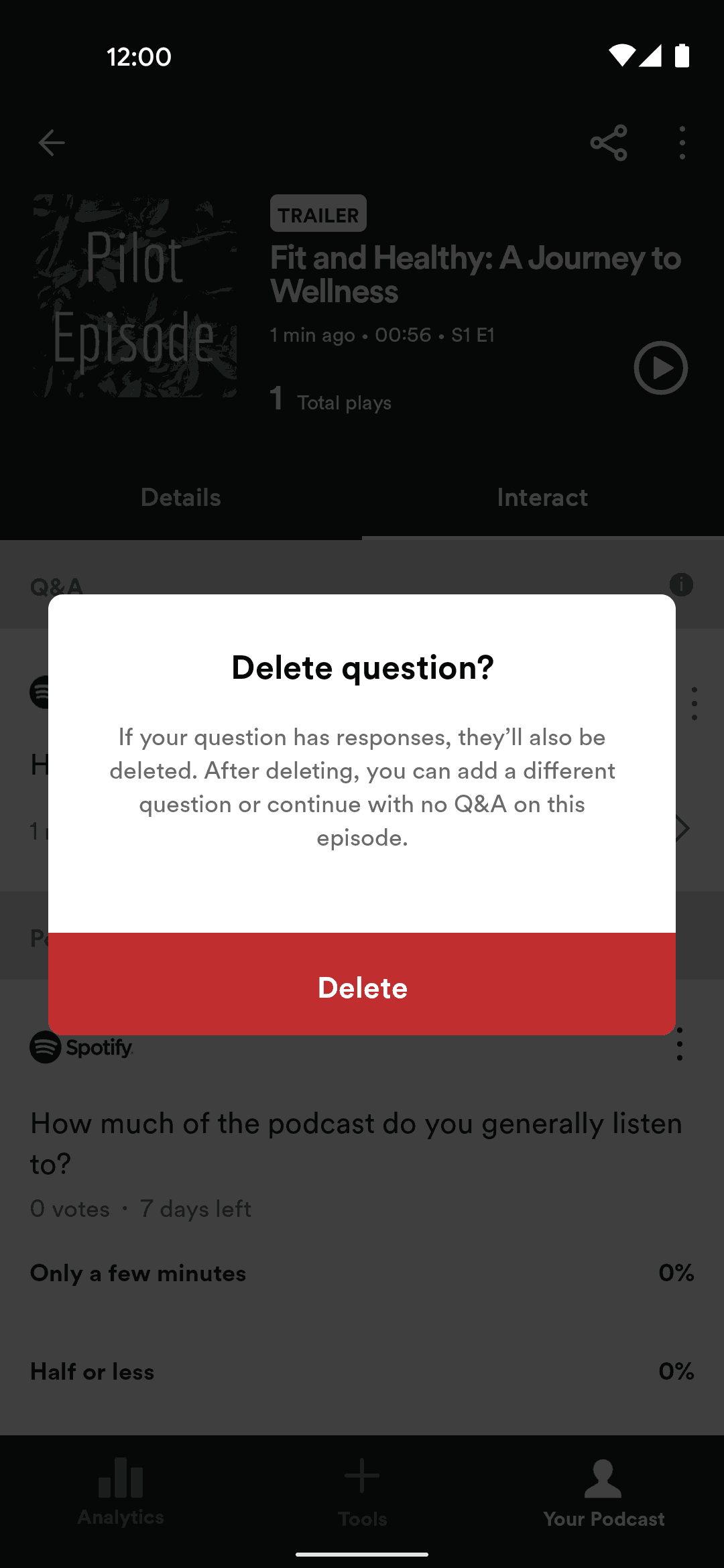 Spotify for Podcasters Android Business interface screenshot 9