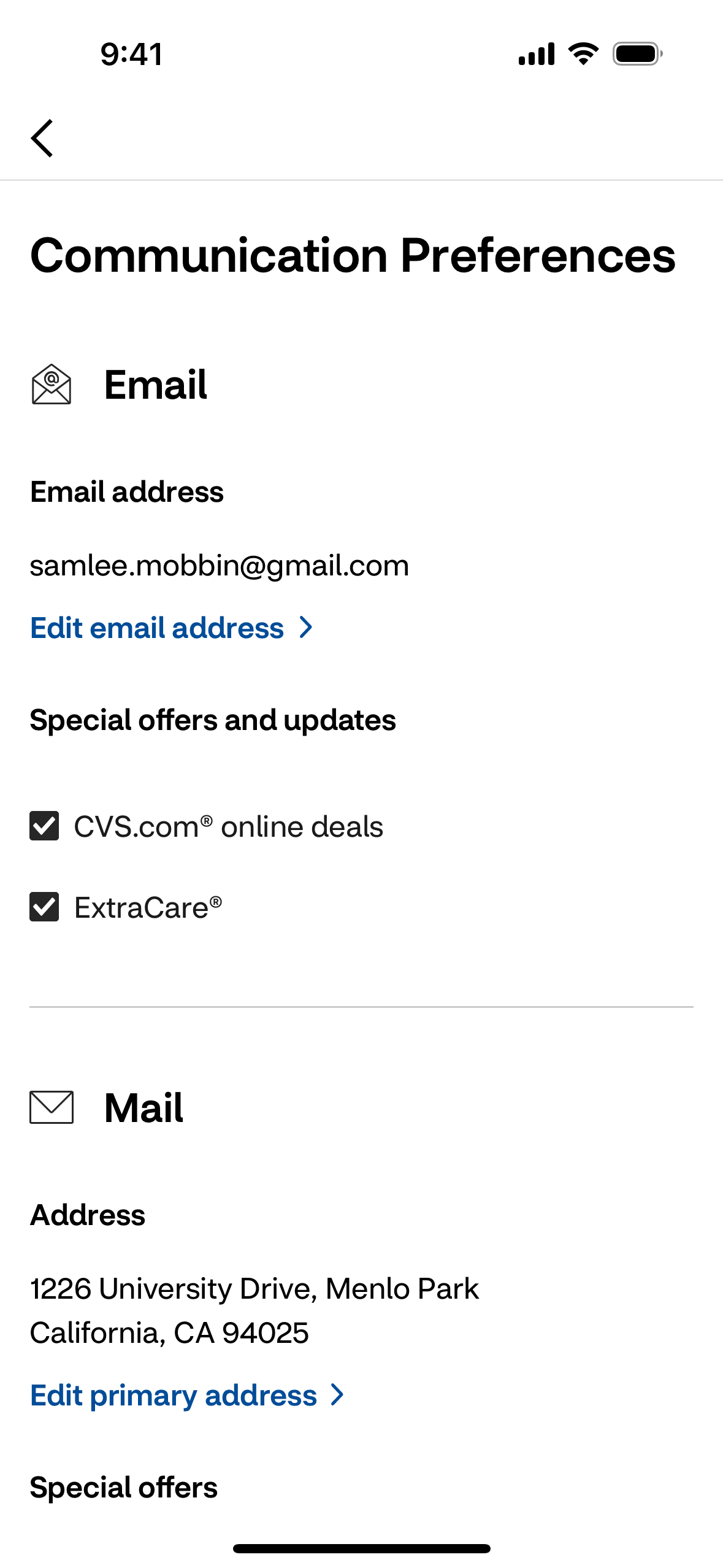 CVS Health iOS Medical interface screenshot 20