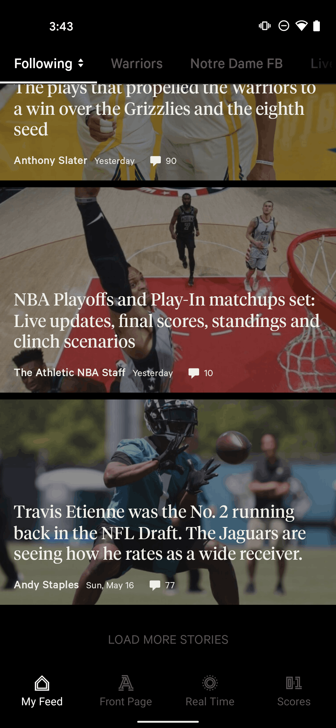 The Athletic Android Sports interface screenshot 24