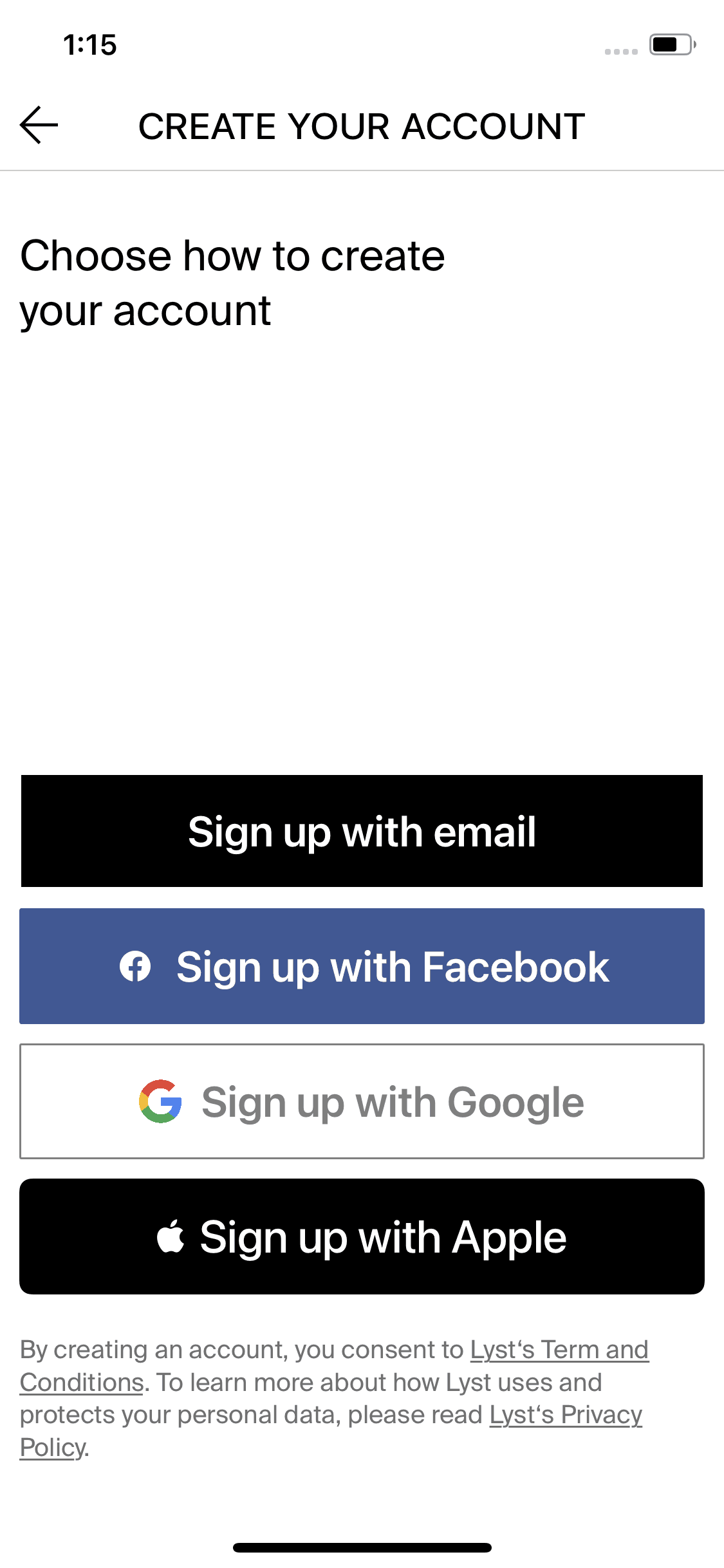 Lyst iOS Shopping interface screenshot 3