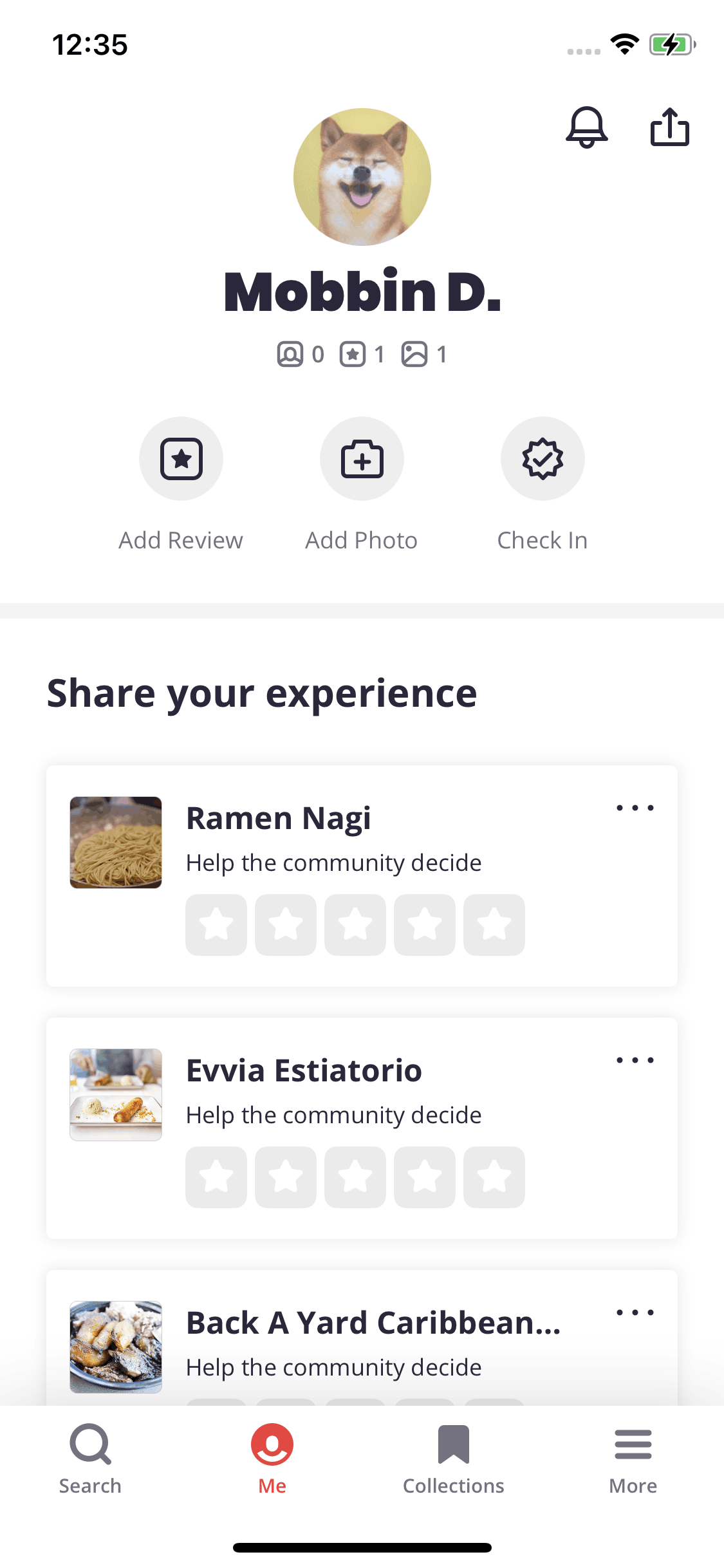Yelp iOS Food & Drink interface screenshot 2