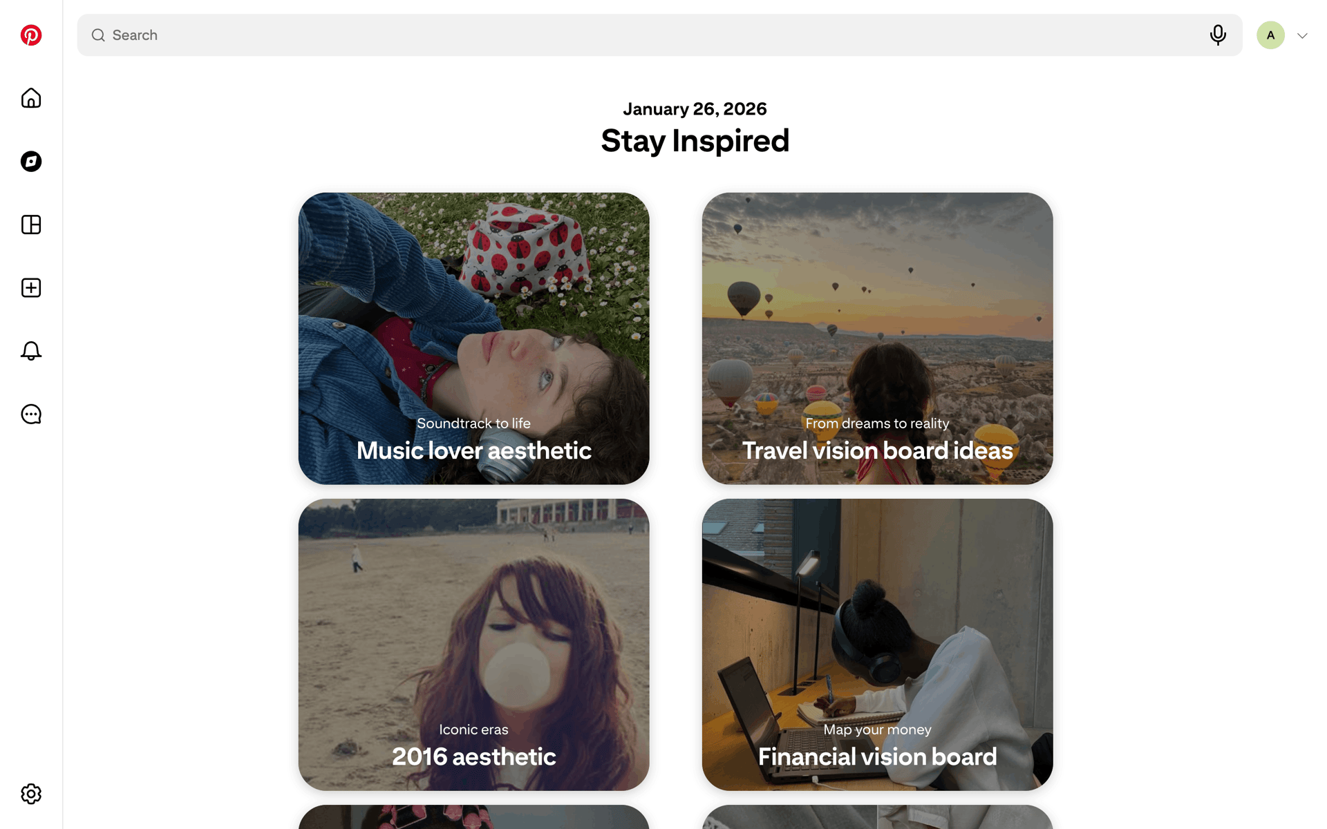 Pinterest Web Lifestyle interface screenshot 2