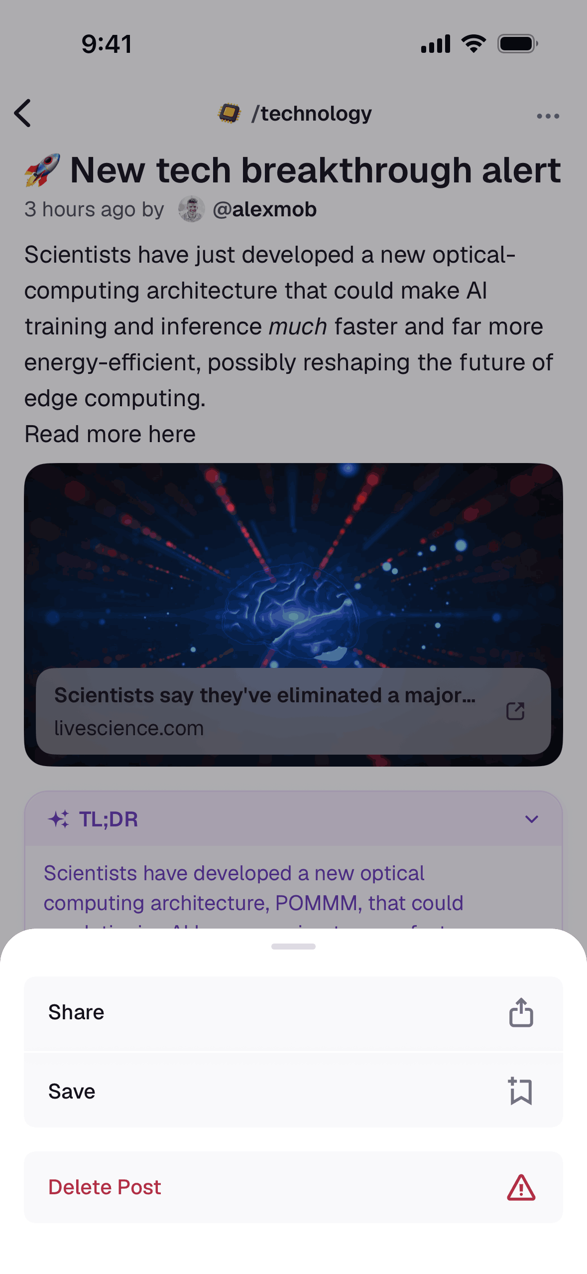 Digg iOS Social Networking interface screenshot 19