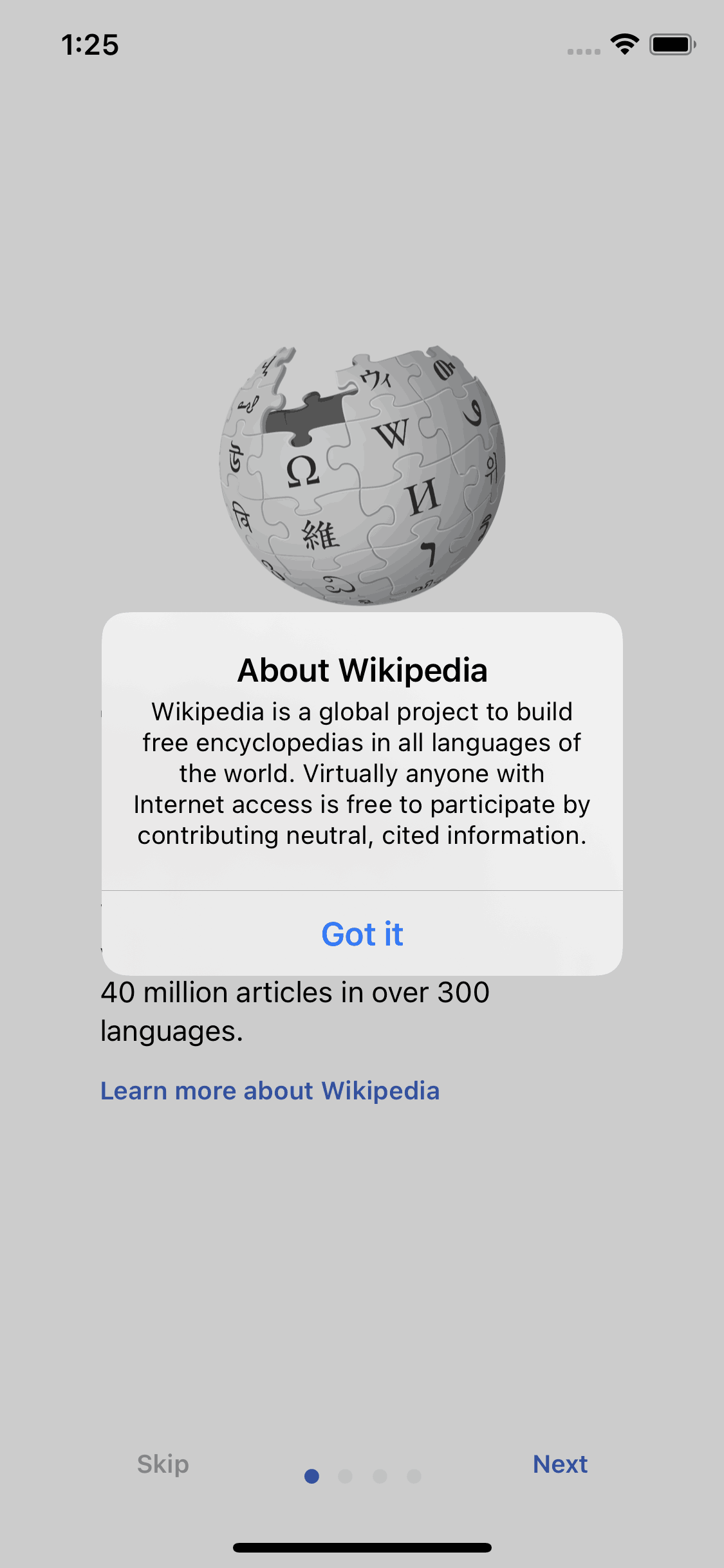 Wikipedia iOS Reference interface screenshot 3