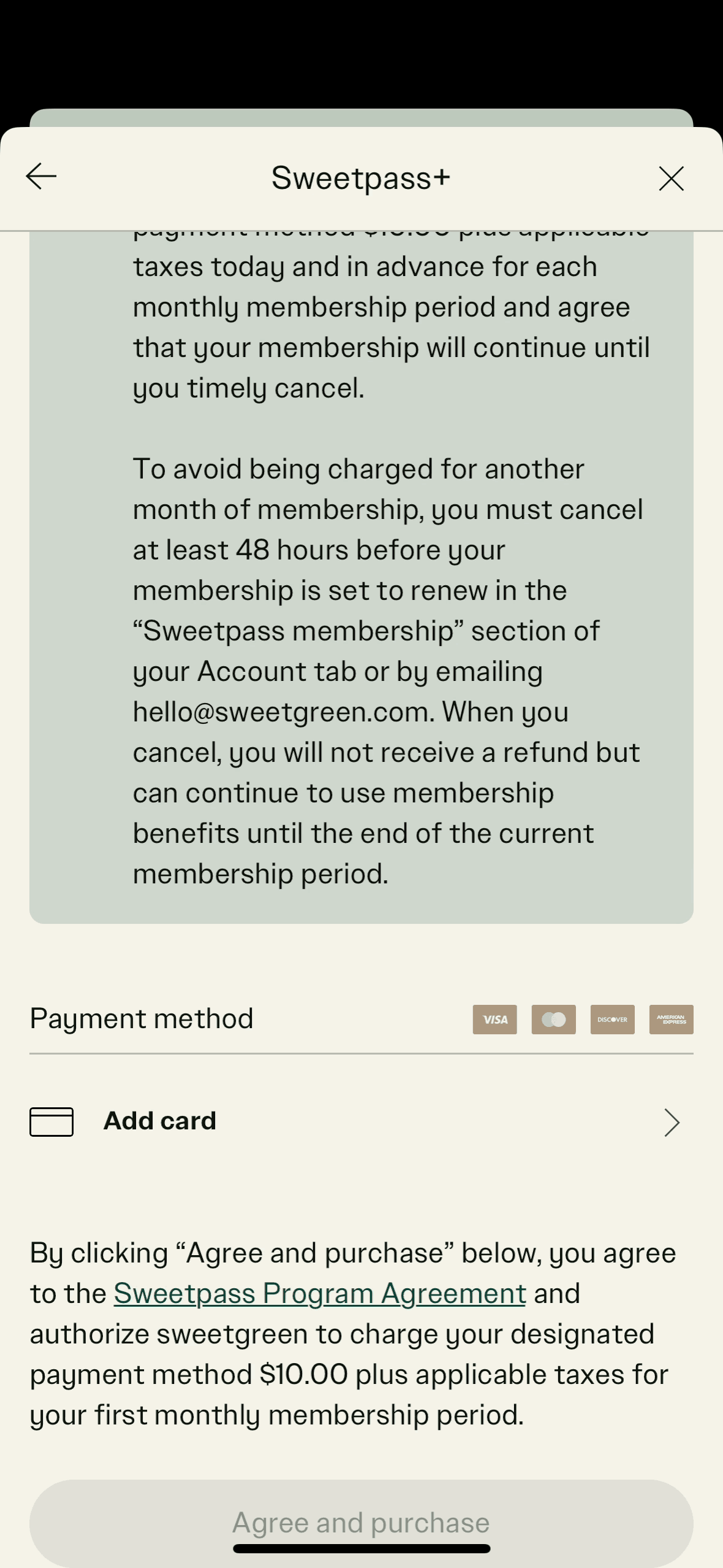 sweetgreen iOS Food & Drink interface screenshot 23