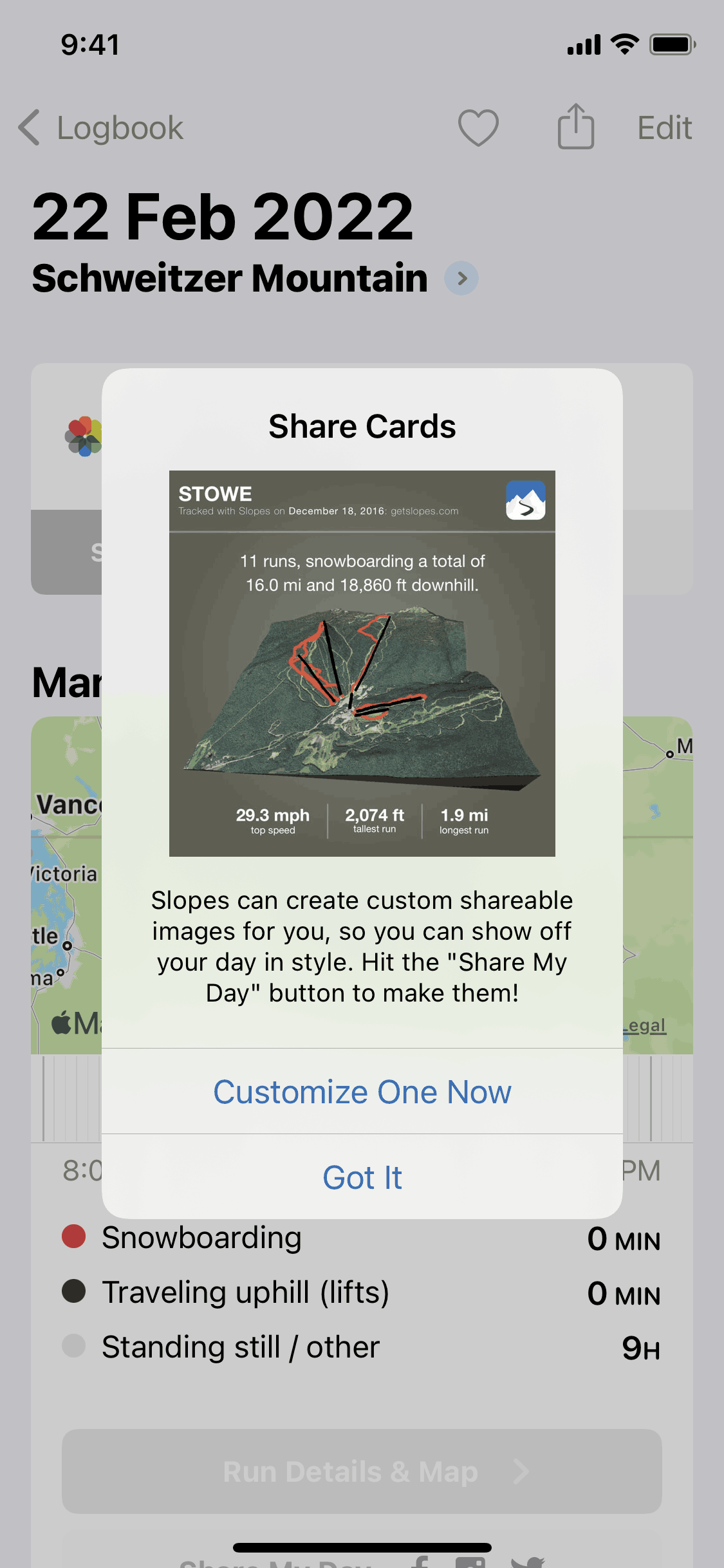 Slopes iOS Sports interface screenshot 9