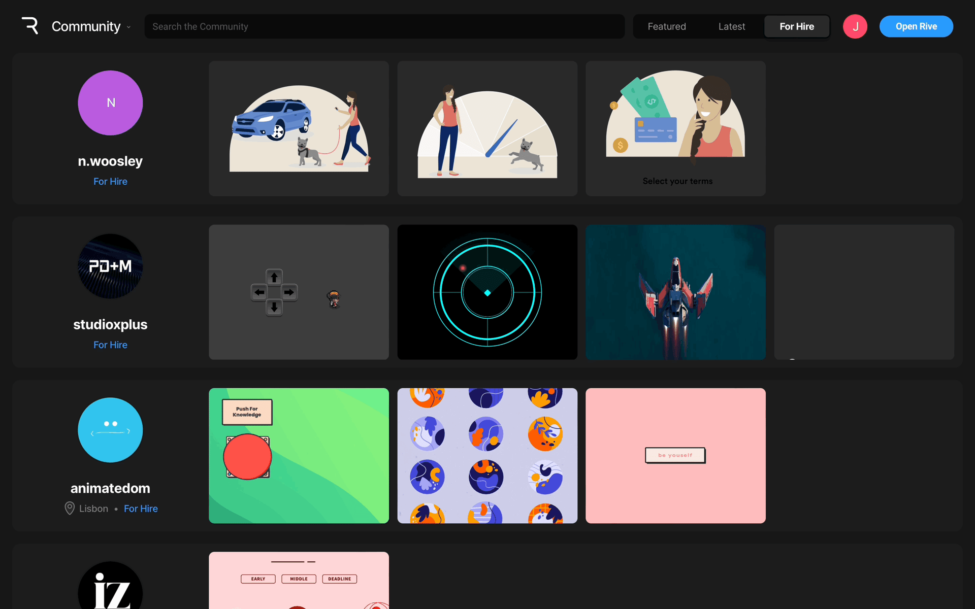 Rive Web Graphics & Design interface screenshot 2