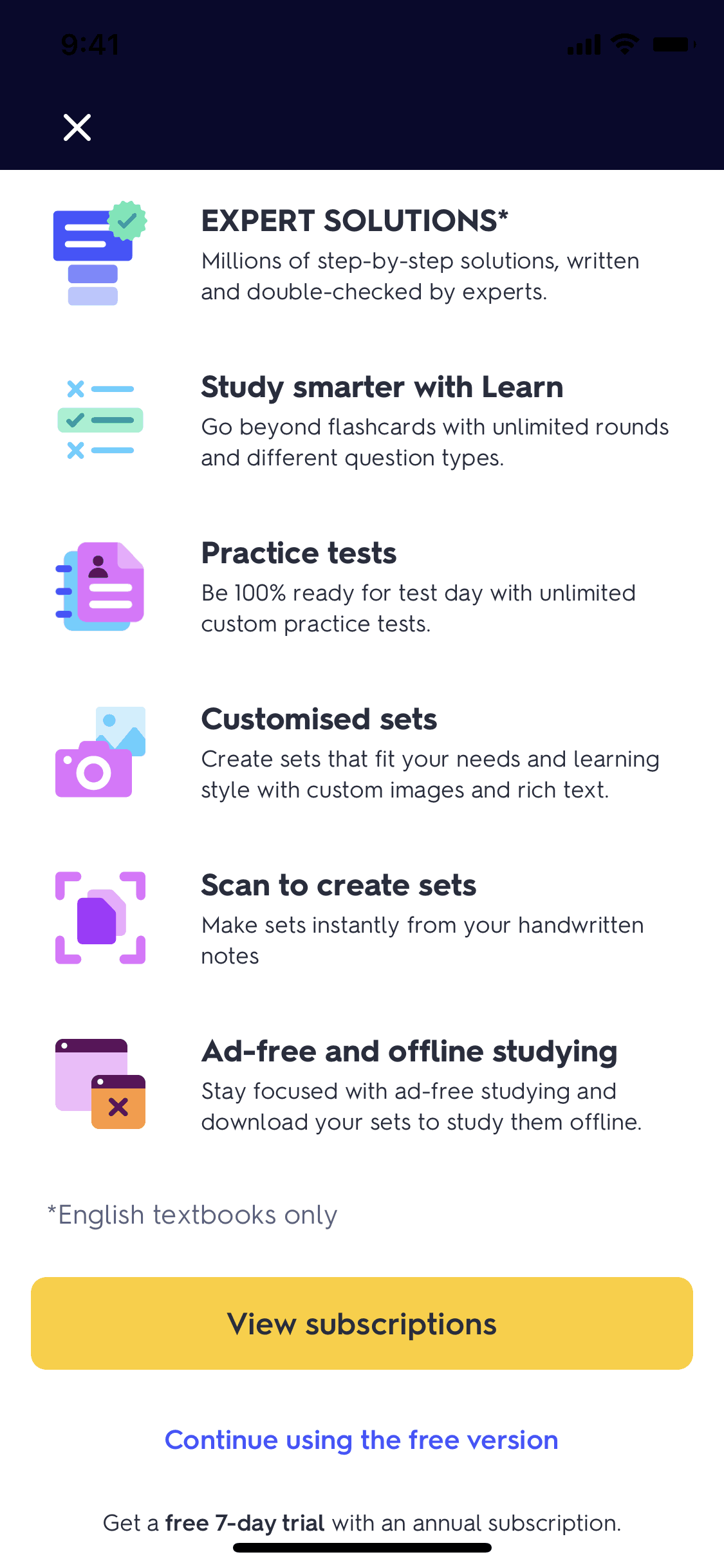 Quizlet iOS Education interface screenshot 15