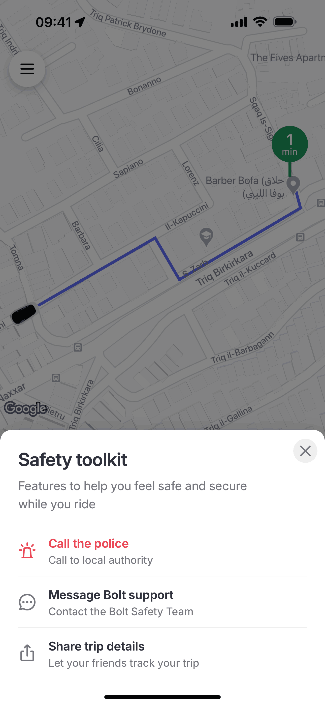Bolt iOS Travel & Transportation interface screenshot 16